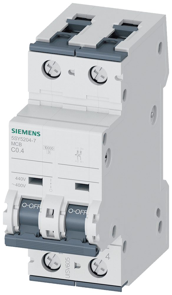 SİEMENS - 5SY5204-7 4A, 10kA, 2 KUTUP 440V DC C TİPİ OTOMATİK SİGORTA