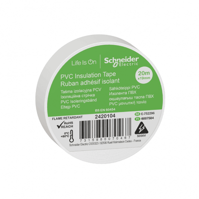 SCHNEIDER ELECTRIC 2420104 19MMx20MT BEYAZ PVC İZOLE ELEKTRİK BANDI