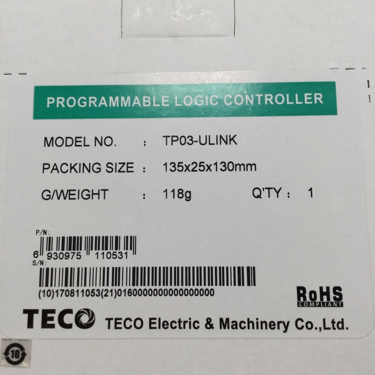 TECO - TP03-ULINK PLC PROGRAMLAMA KABLOSU (USB)