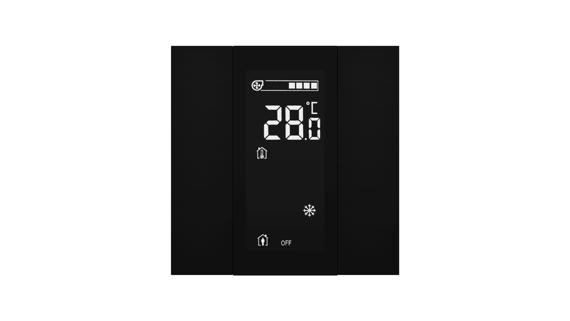 Interra iSwitch+ - 2 Button Black Aluminium w/ LCD