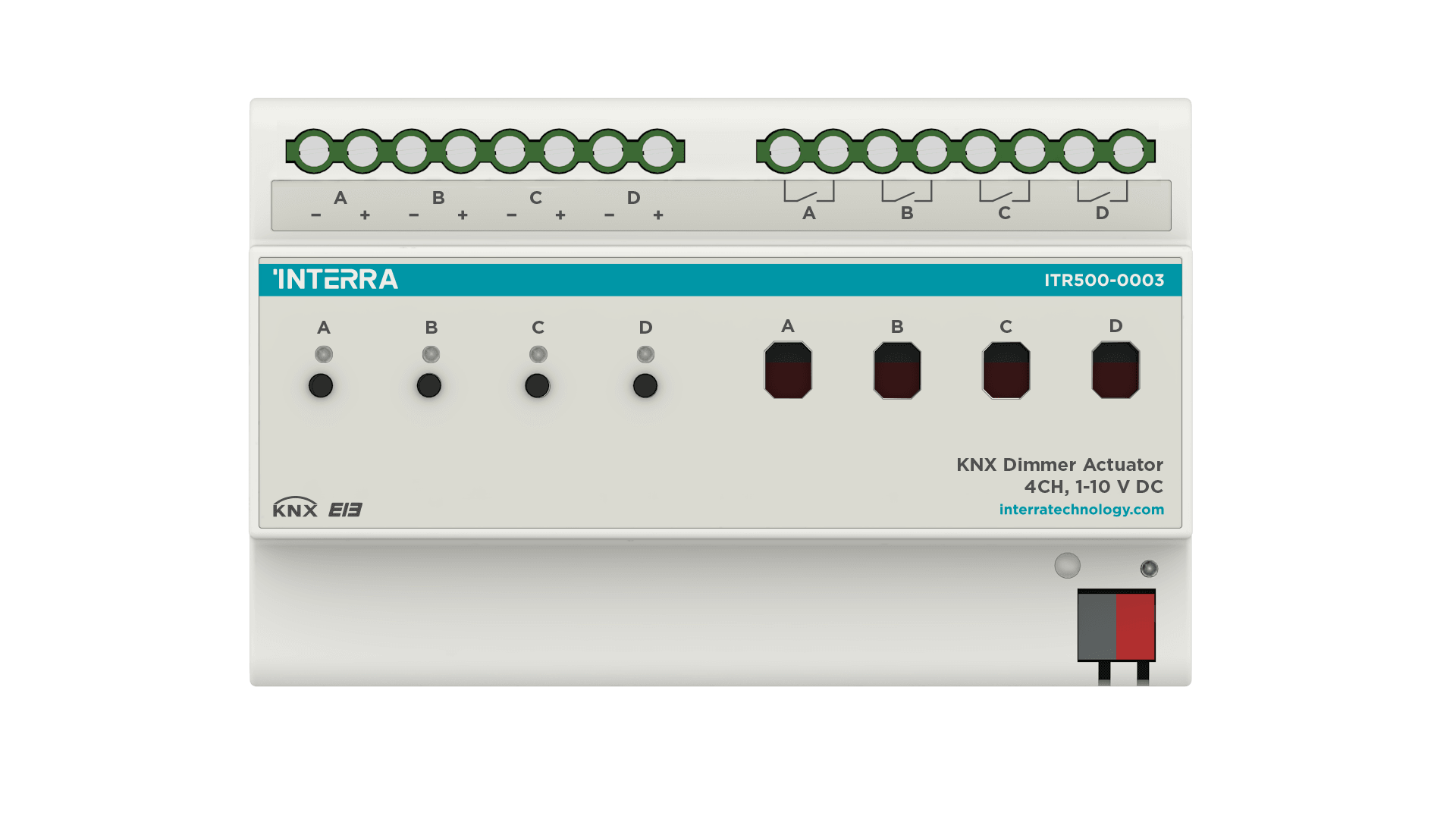 Interra - ITR500-0003 KNX Ballast Controller - 4 Channel 16A (0/1-10V DC)