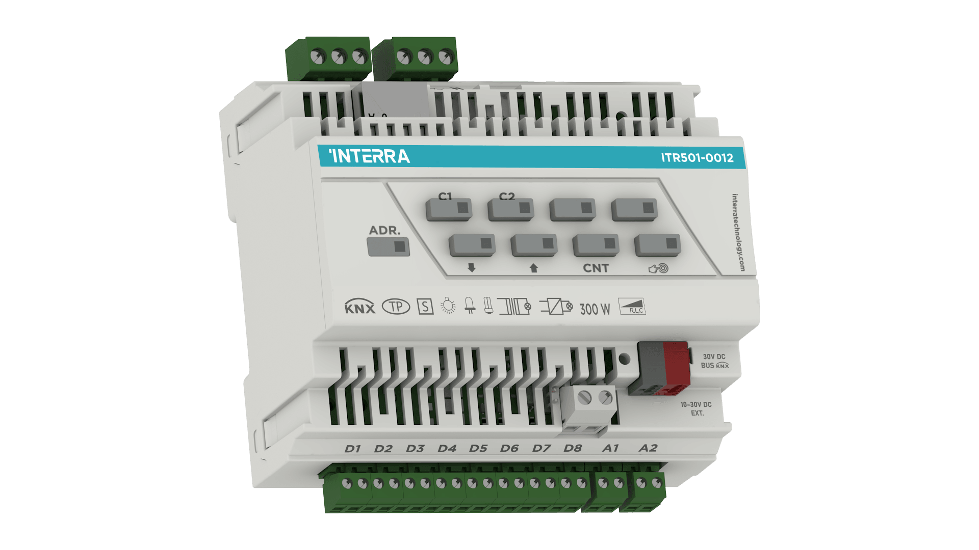 Interra - ITR501-0012 KNX Universal Dimmer Actuator - 2 Channel (w/ 8 Digital, 2 Analog Input)