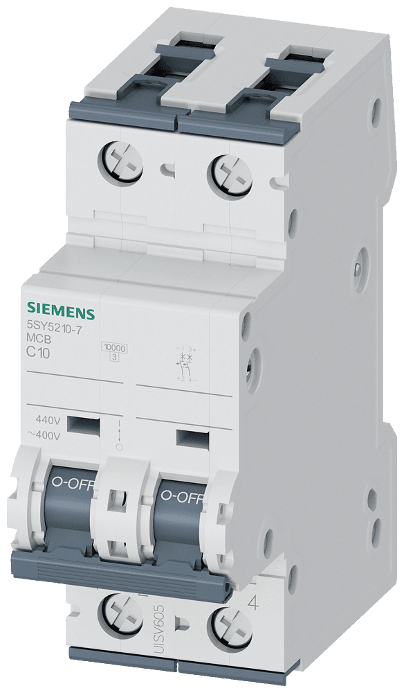  SİEMENS - 5SY5210-7 01A, 10kA, 2 KUTUP 440V DC C TİPİ OTOMATİK SİGORTA