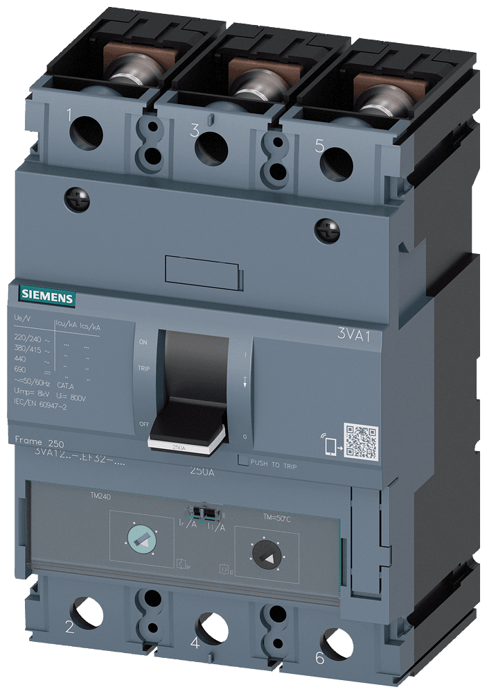 SİEMENS - 3VA1220-4EF32-0AA0 TERMİK AYARLI KOMPAK ŞALTER 3 KUTUP, 36kA, 140-200A