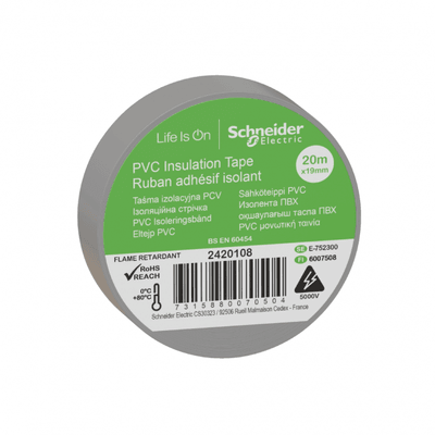 SCHNEIDER ELECTRIC 2420108 19MMx20MT GRİ PVC İZOLE ELEKTRİK BANDI