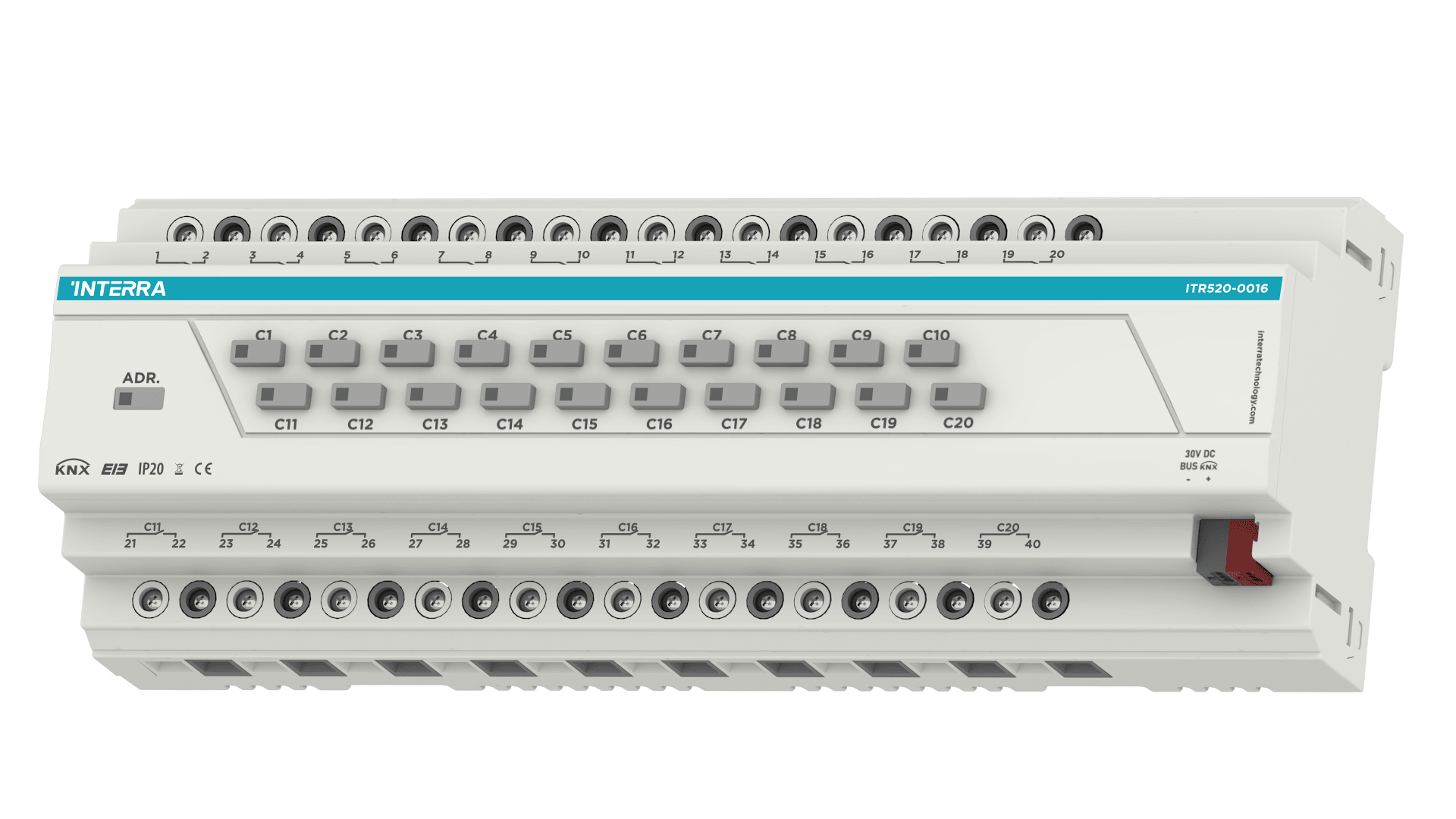 Interra Combo KNX Actuator - 20 Channel 16A (Lighting, Shutter, Blind, Fan Coil)