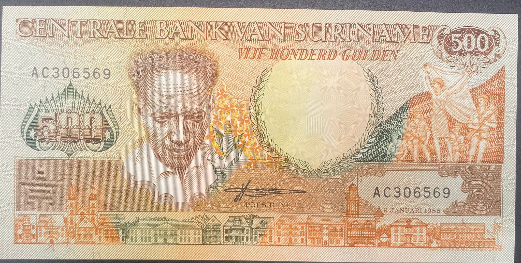 SURİNAM>500>GULDEN-1988-ÇİL