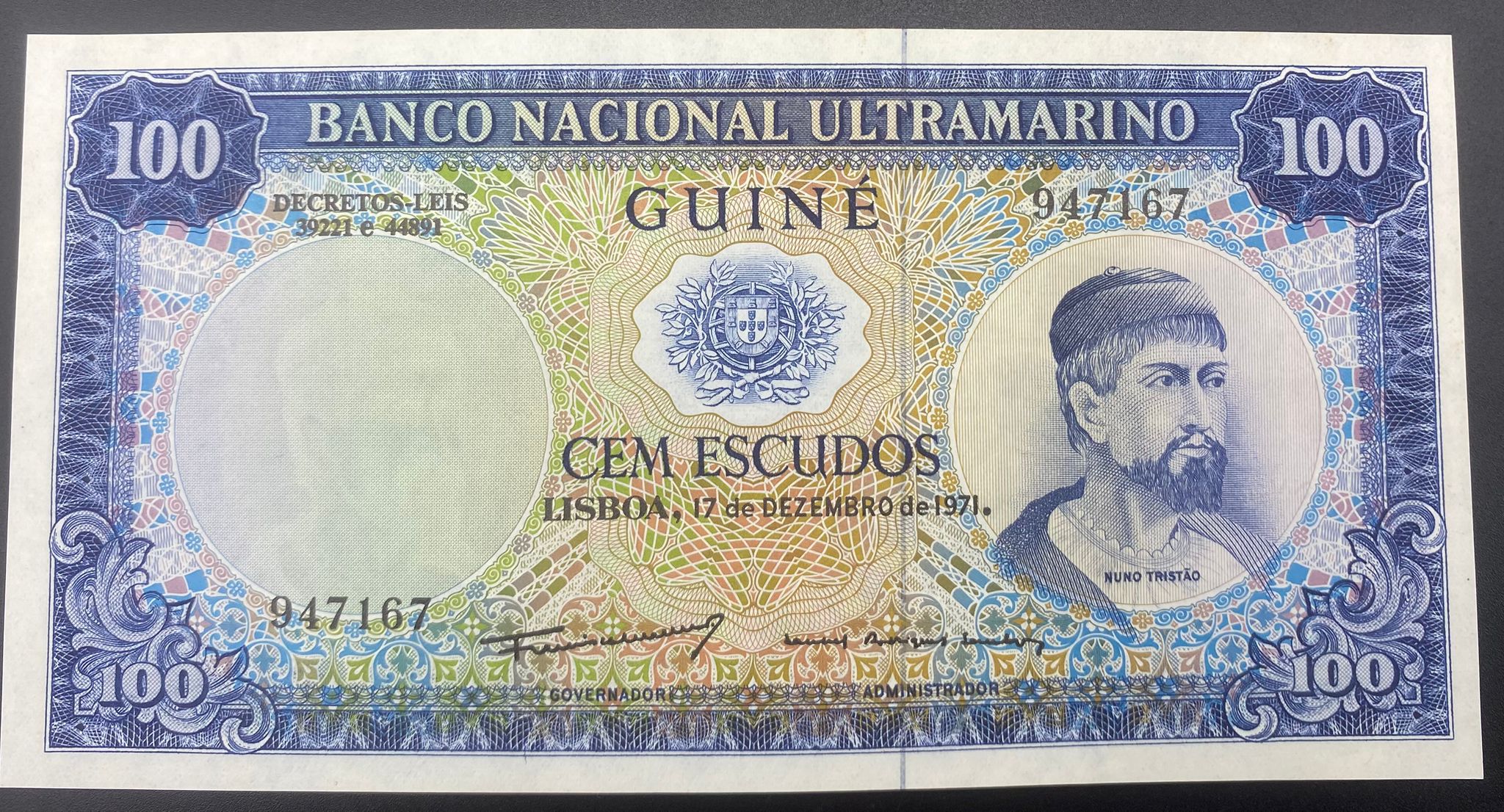 GİNE BİSSA-(PORTEKİZ GİNESİ)-100 ESCUDOS -ÇİL-1971