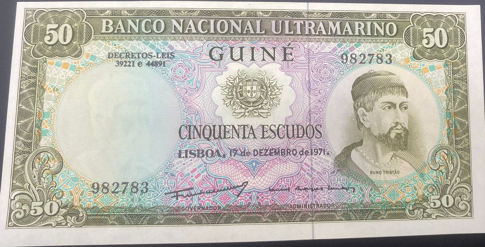 GİNE BİSSA-(PORTEKİZ GİNESİ)-50-ESCUDOS -ÇİL-1971