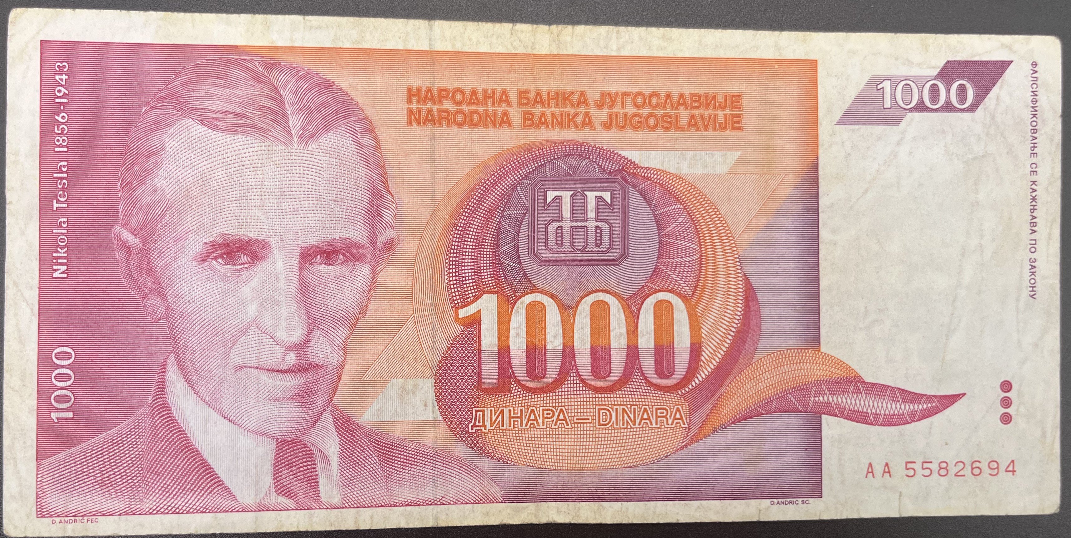 YUGOSLAVYA>1,000.00>DİNAR