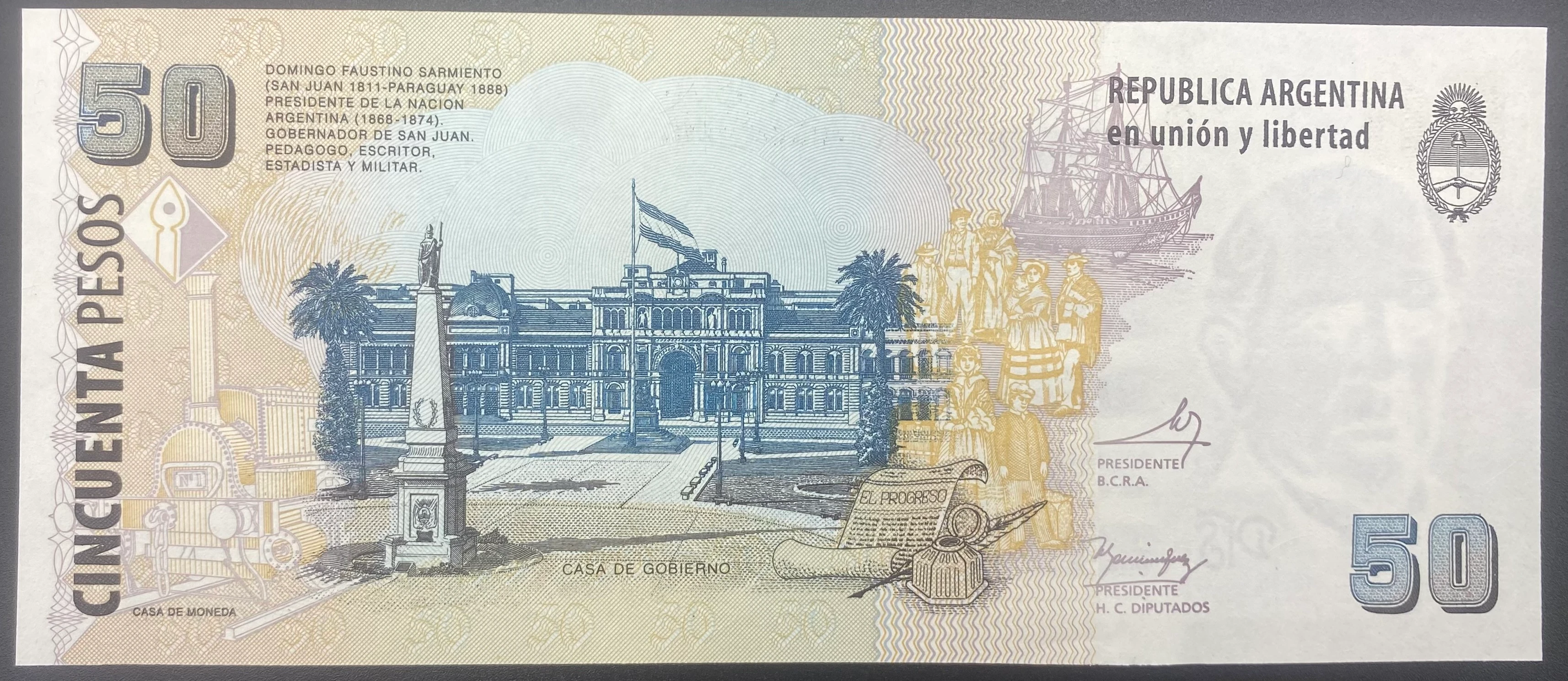 ARJANTİN  50  PESOS  (2014)-ÇİL