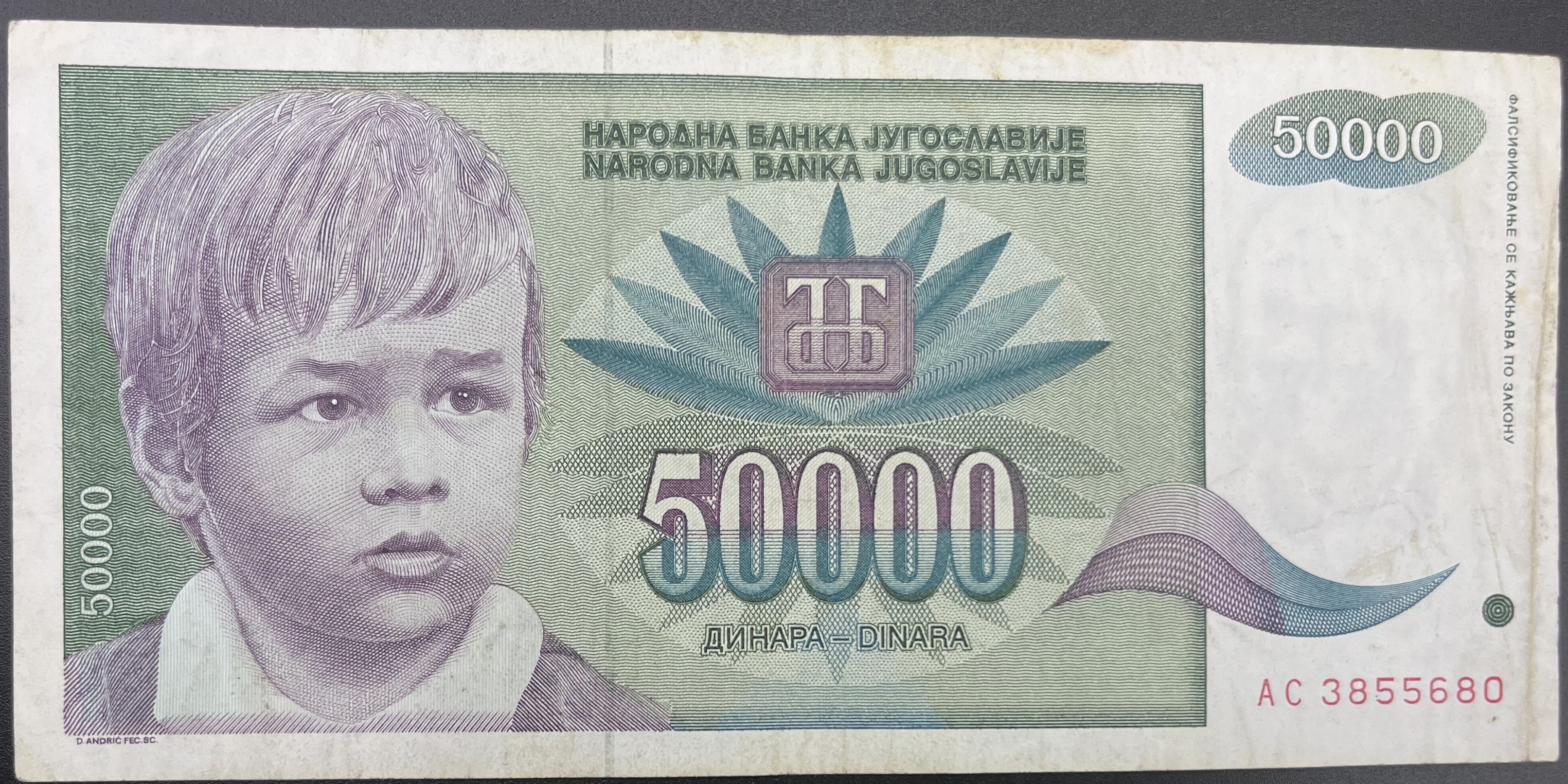 YUGOSLAVYA>50,000.00>DİNAR