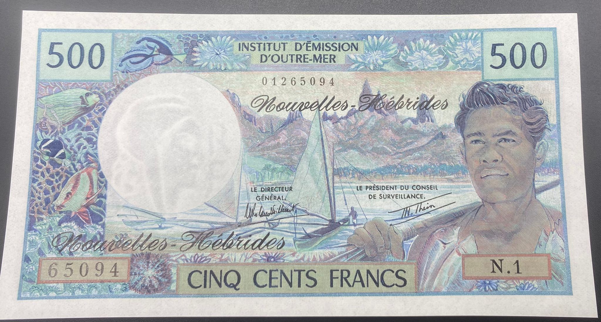 NOULES-HEBRİDES (BUGÜN Kİ ADI VANUATU) -500 FRANK  -1965-ÇİL