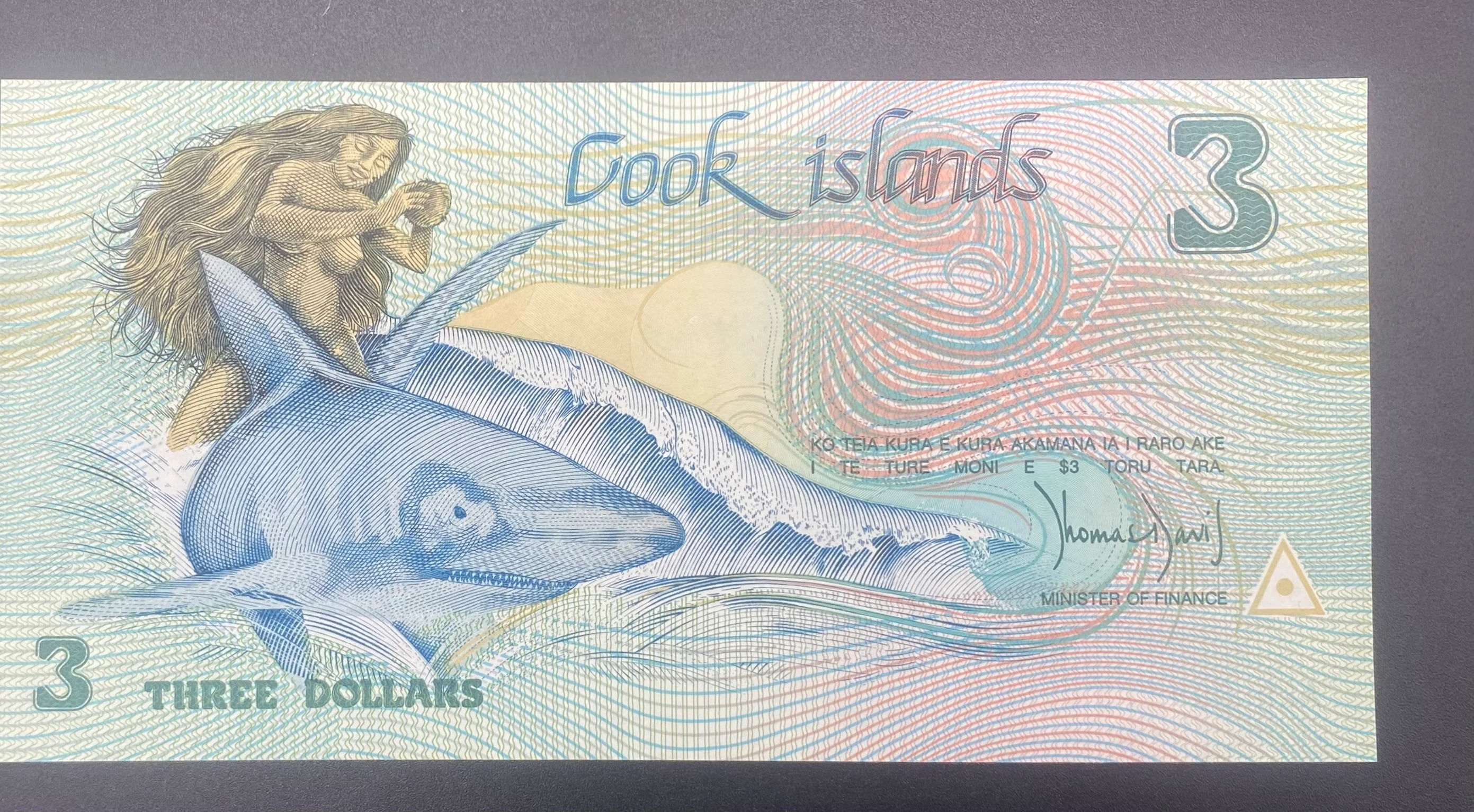 COOK İSLAND  3  DOLAR  (1987)-ÇİL