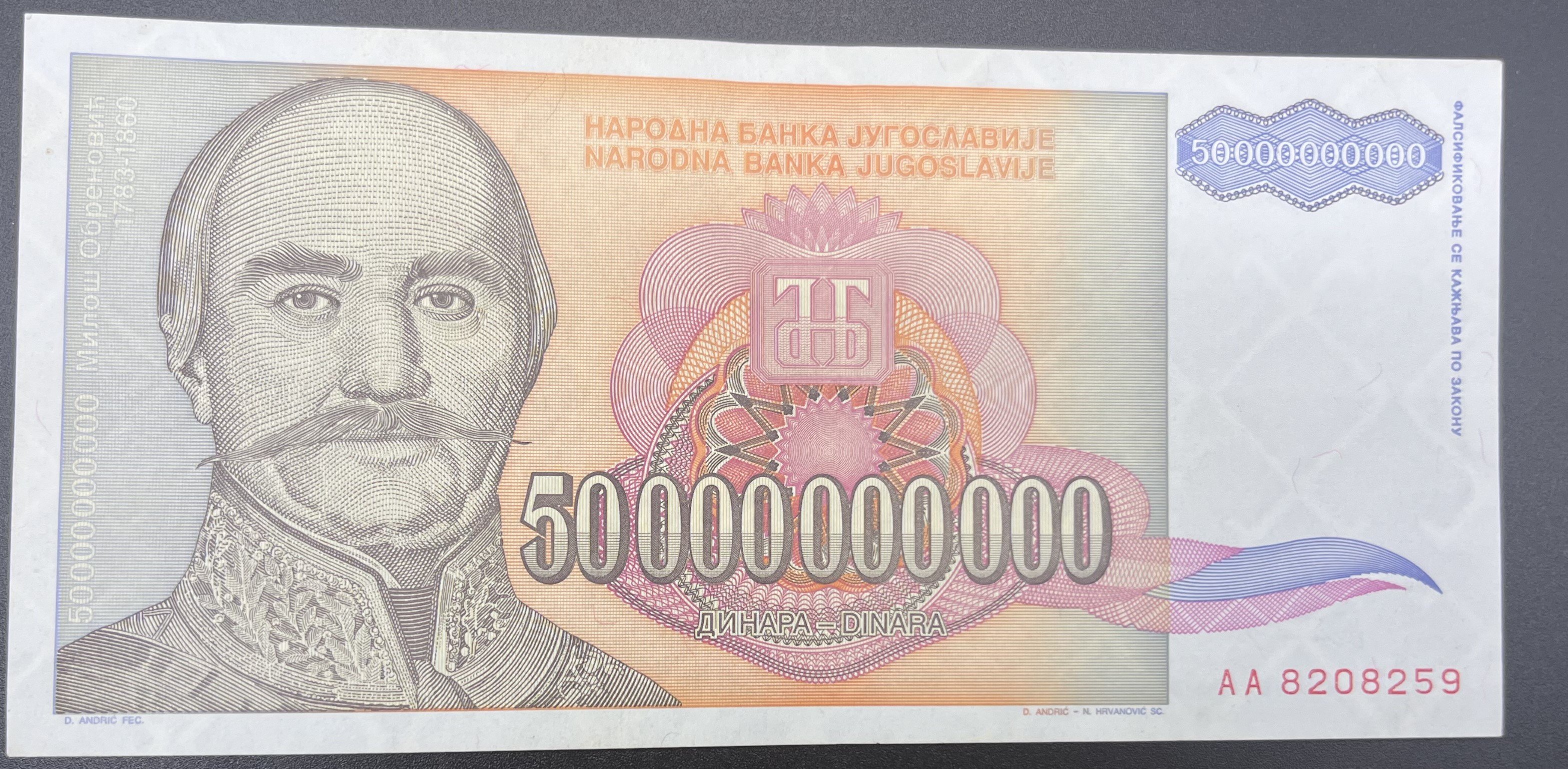 YUGOSLAVYA>50,000,000,000.00>DİNAR