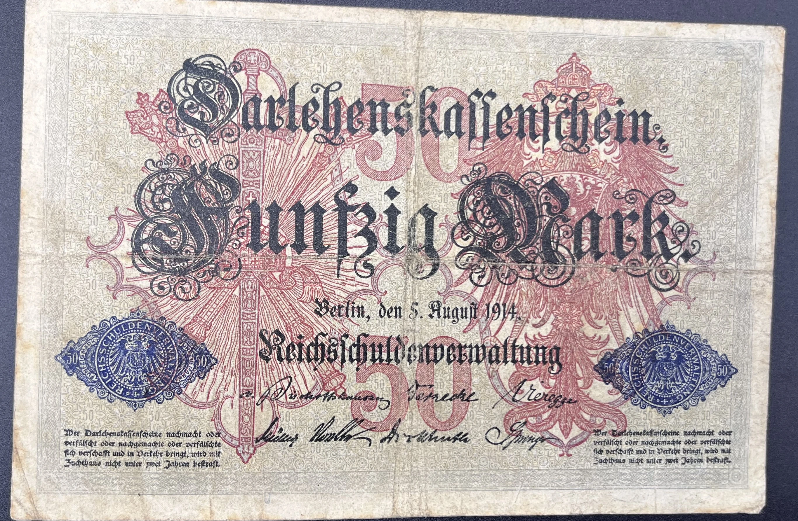 ALMANYA  50  MARK  (1914) -TEMİZ