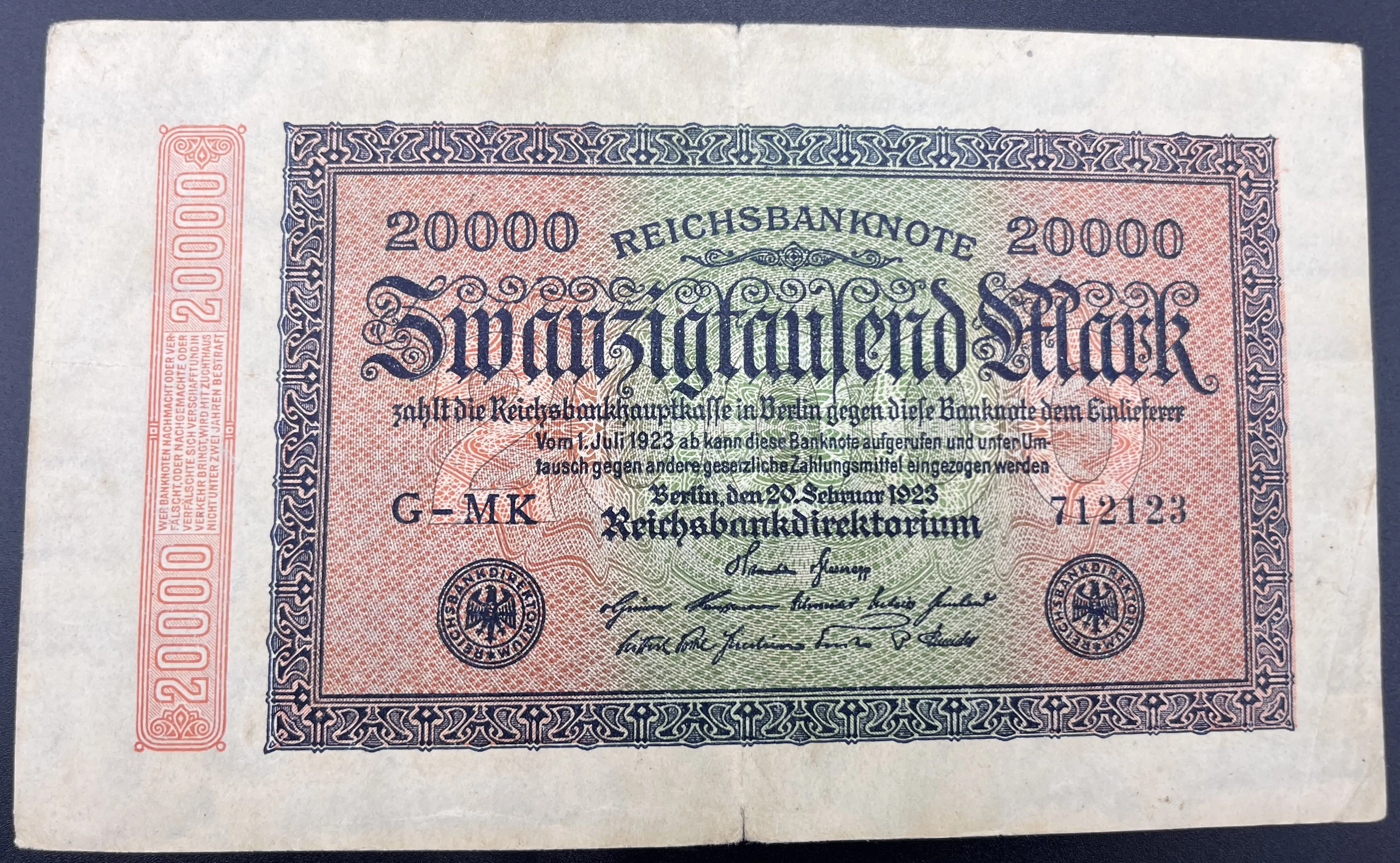 ALMANYA  20 000  MARK  (1923) -TEMİZ