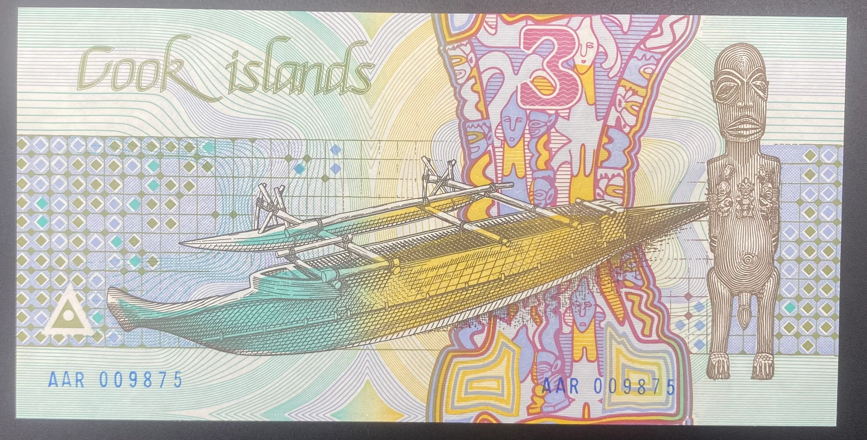 COOK İSLAND  3  DOLAR  (1987)-ÇİL