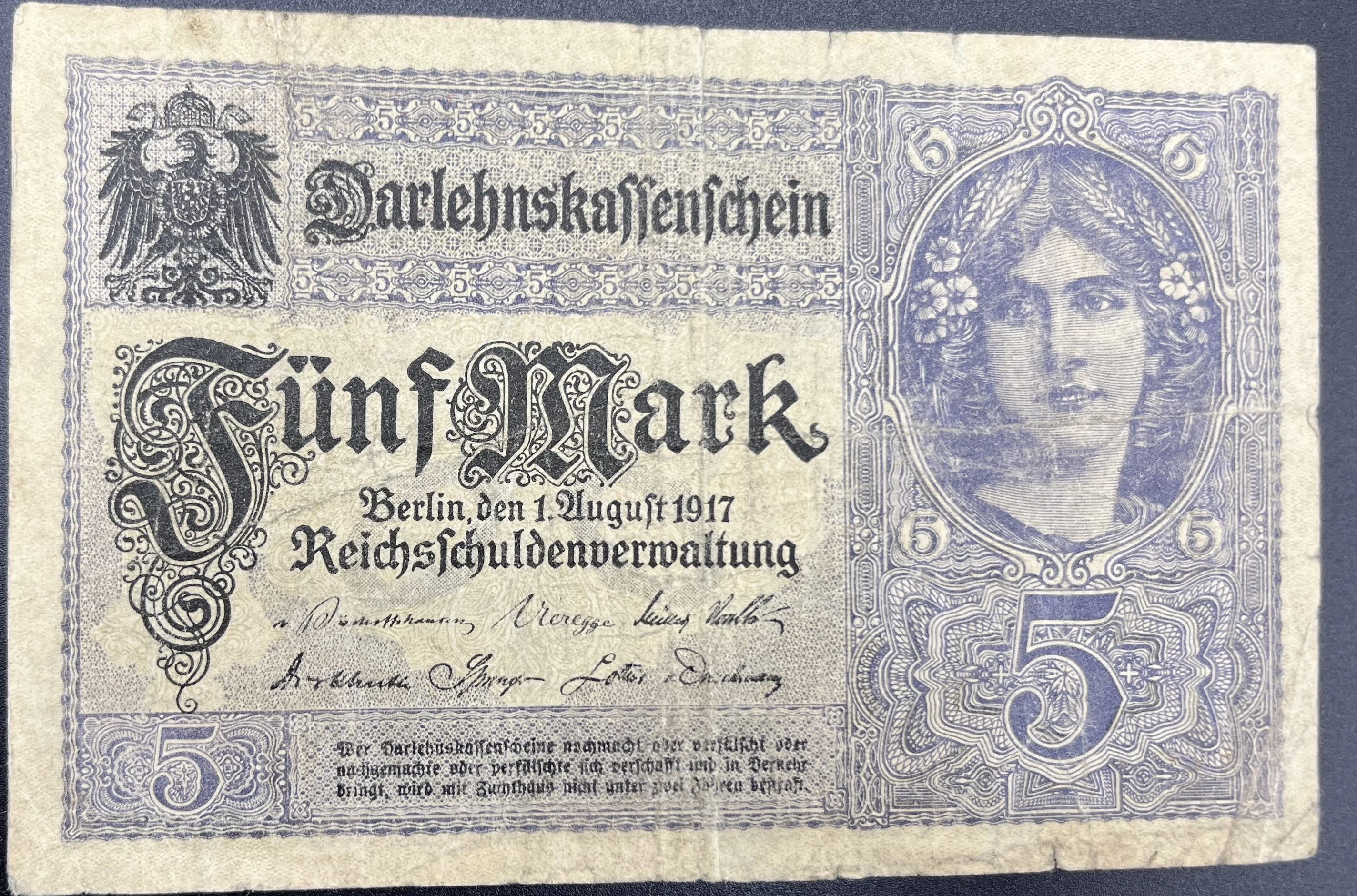 ALMANYA  5  MARK  (1917) -TEMİZ