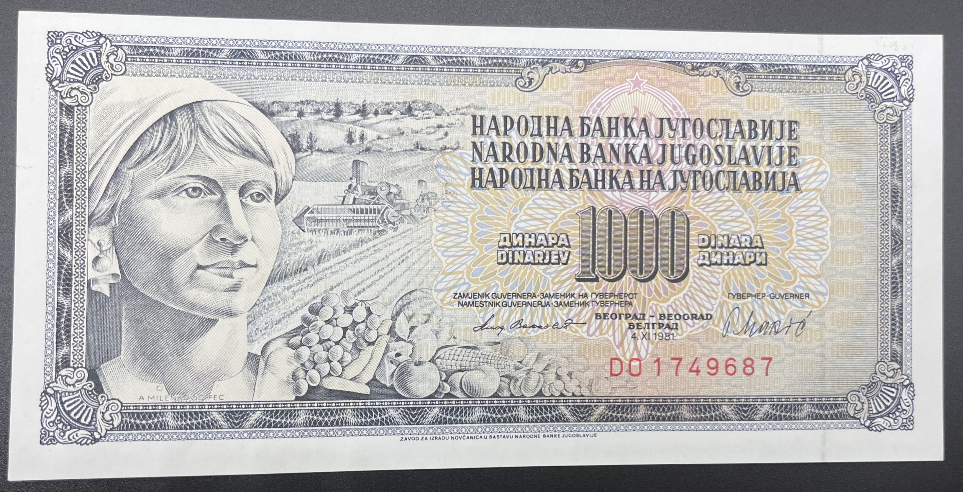 YUGOSLAVYA>1,000.00>DİNAR