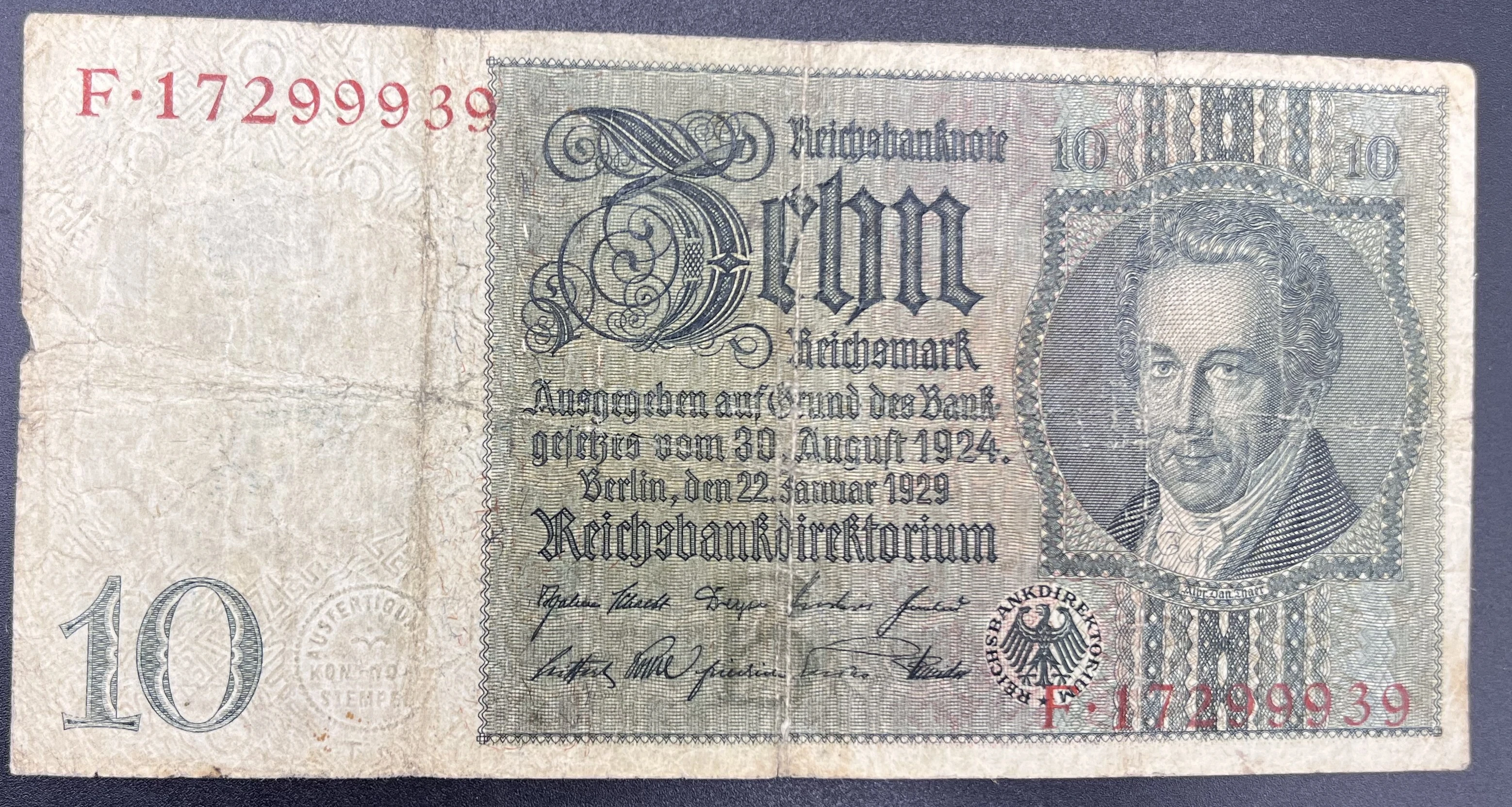 ALMANYA  10  MARK  (1924) -TEMİZ