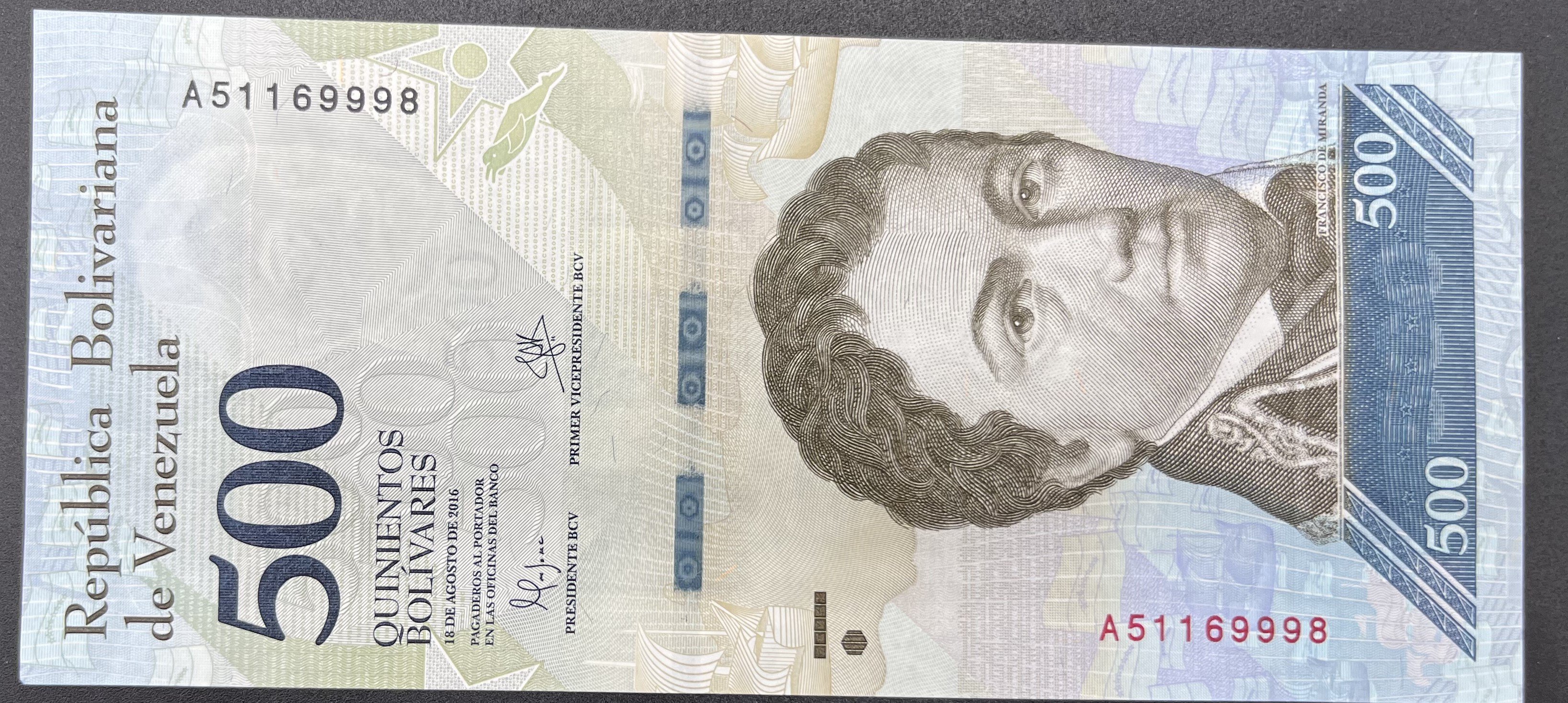 VENEZUELLA>500.00>BOLİVAR