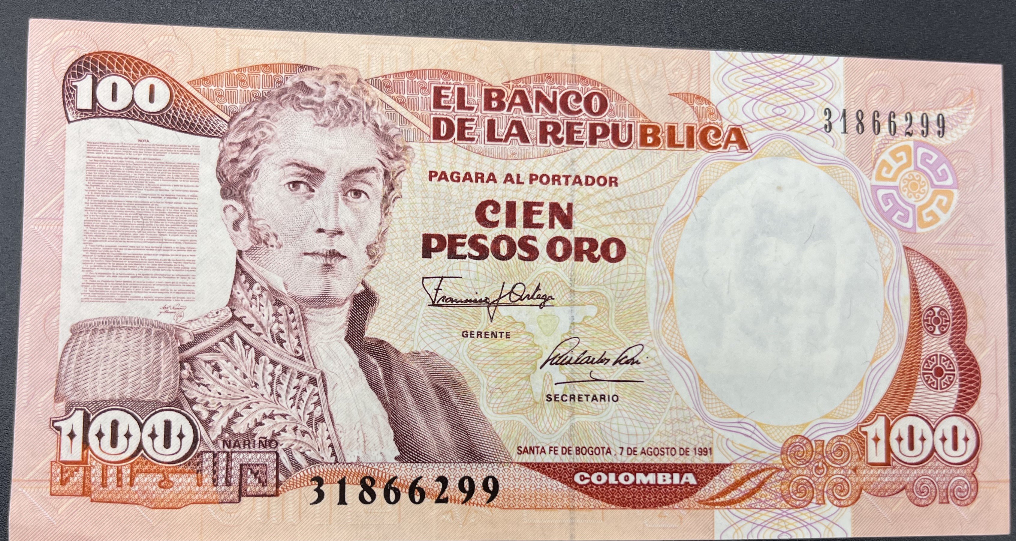 KOLOMBİA>100.00>PESOS