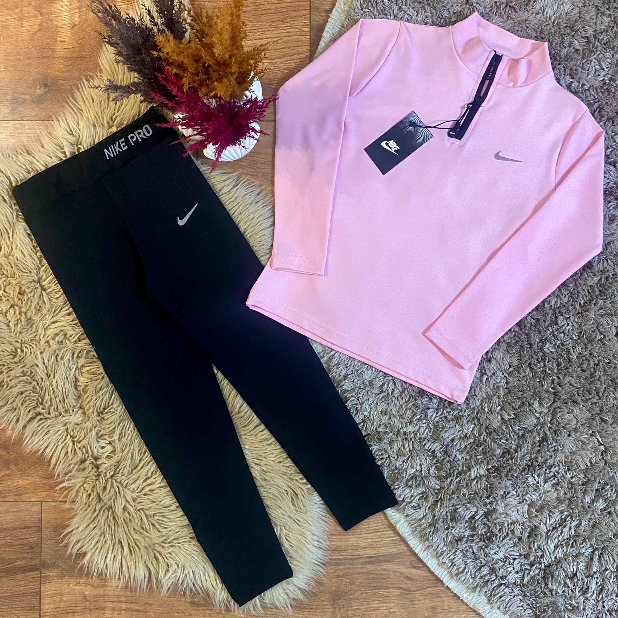 Gym Set Taytlı/Uzun Kollu- Pink