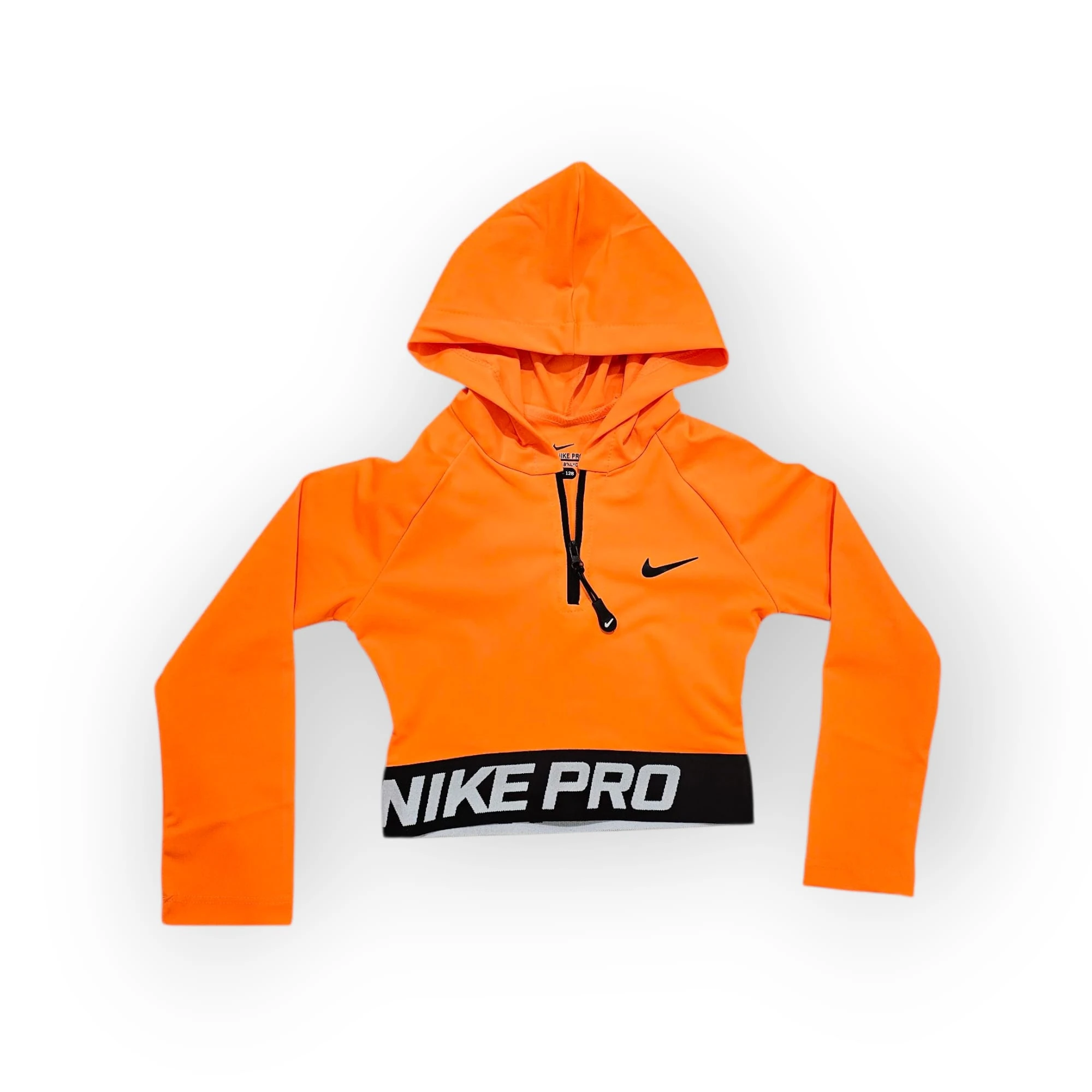 Dalgıç Uzun Kollu-Taytlı Crop Takım-Neon Turuncu