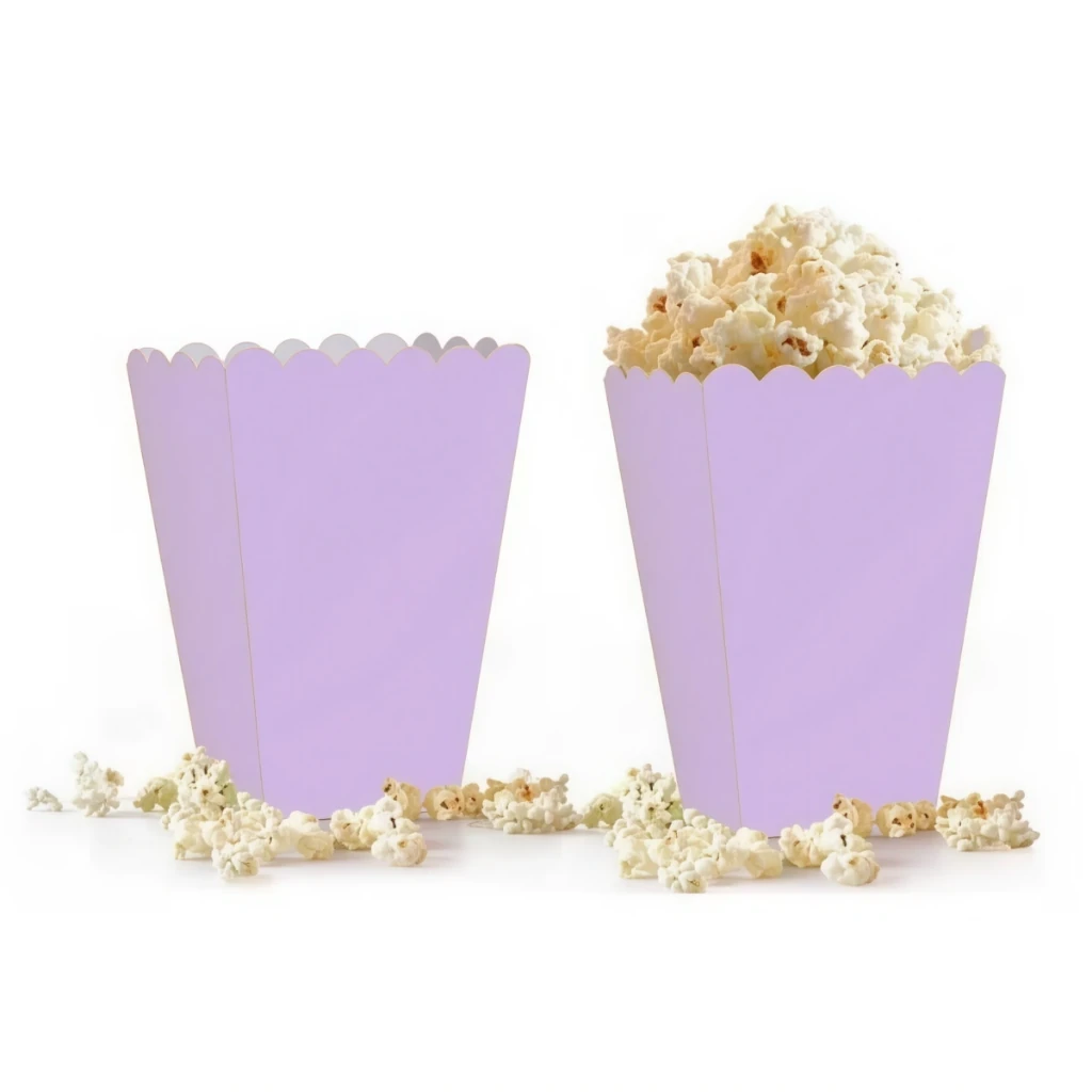 Makaron Mor Mısır (Popcorn) Kutusu 10’lu – Gıda Uyumlu Karton Parti Kutusu