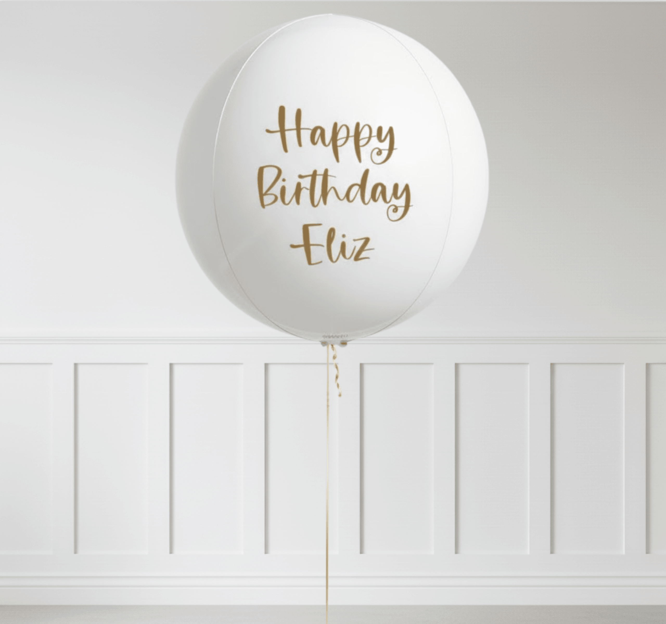 Beyaz Orb (Küre) Folyo Balon 22” – Kişiye Özel Yazılı, Helyumlu Uyumlu