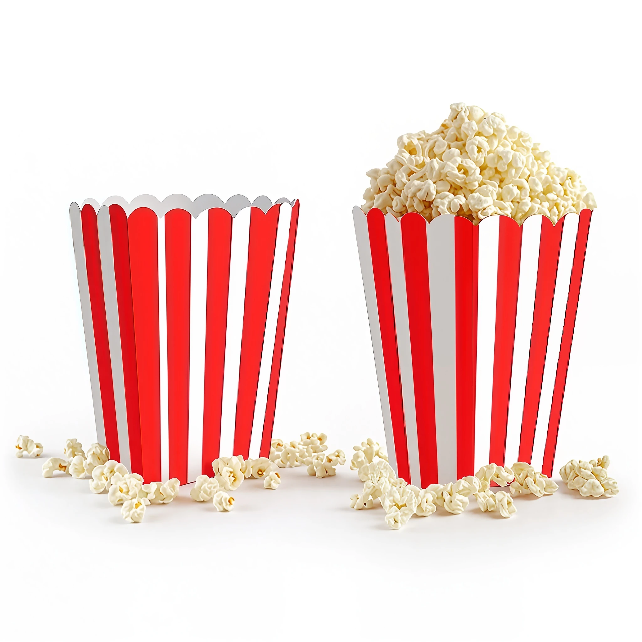 Kırmızı Şeritli Mısır (Popcorn) Kutusu 10’lu – Gıda Uyumlu Karton Parti Kutusu