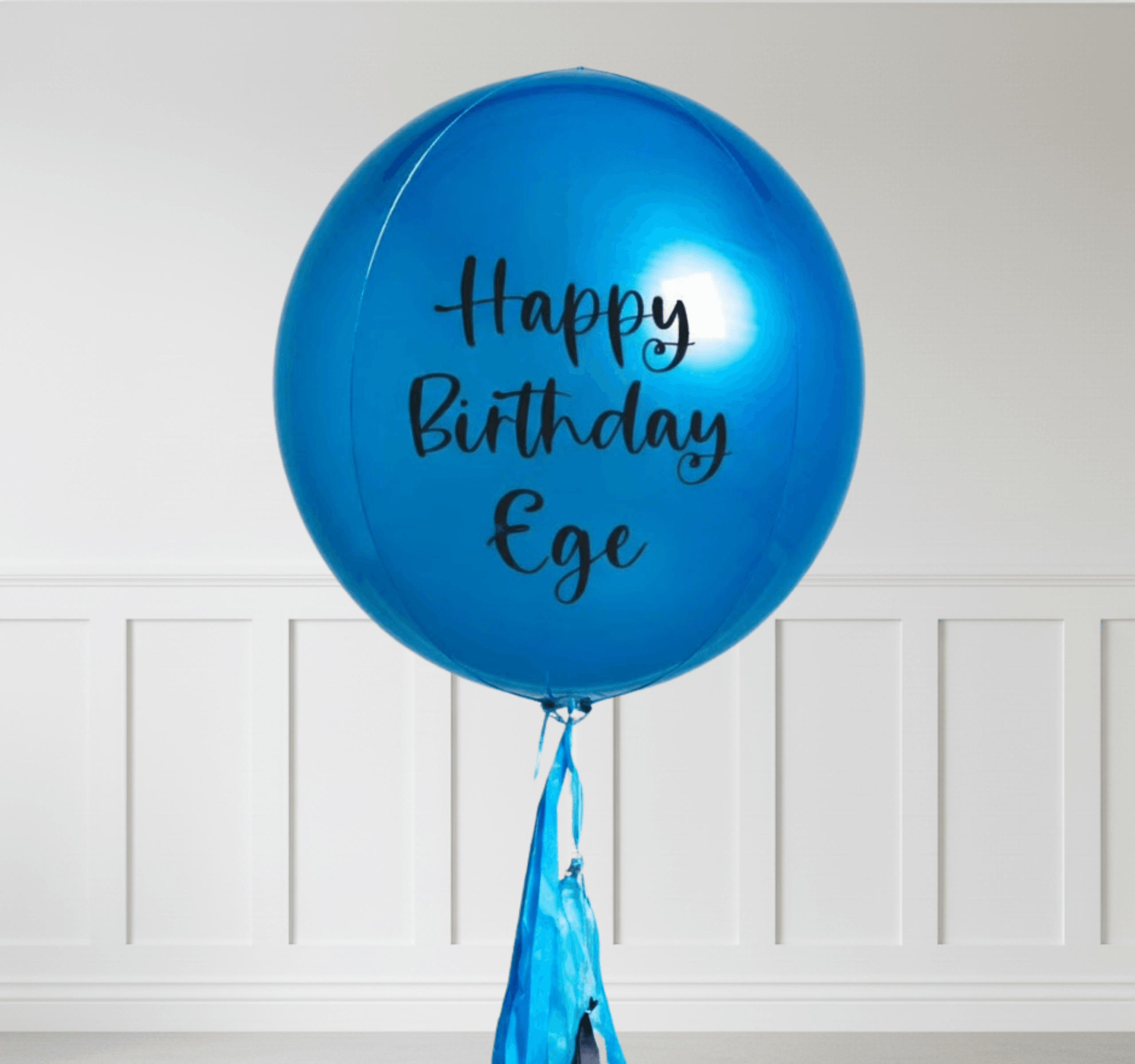 Mavi Orb (Küre) Folyo Balon 22” – Kişiye Özel Yazılı, Helyumlu Uyumlu