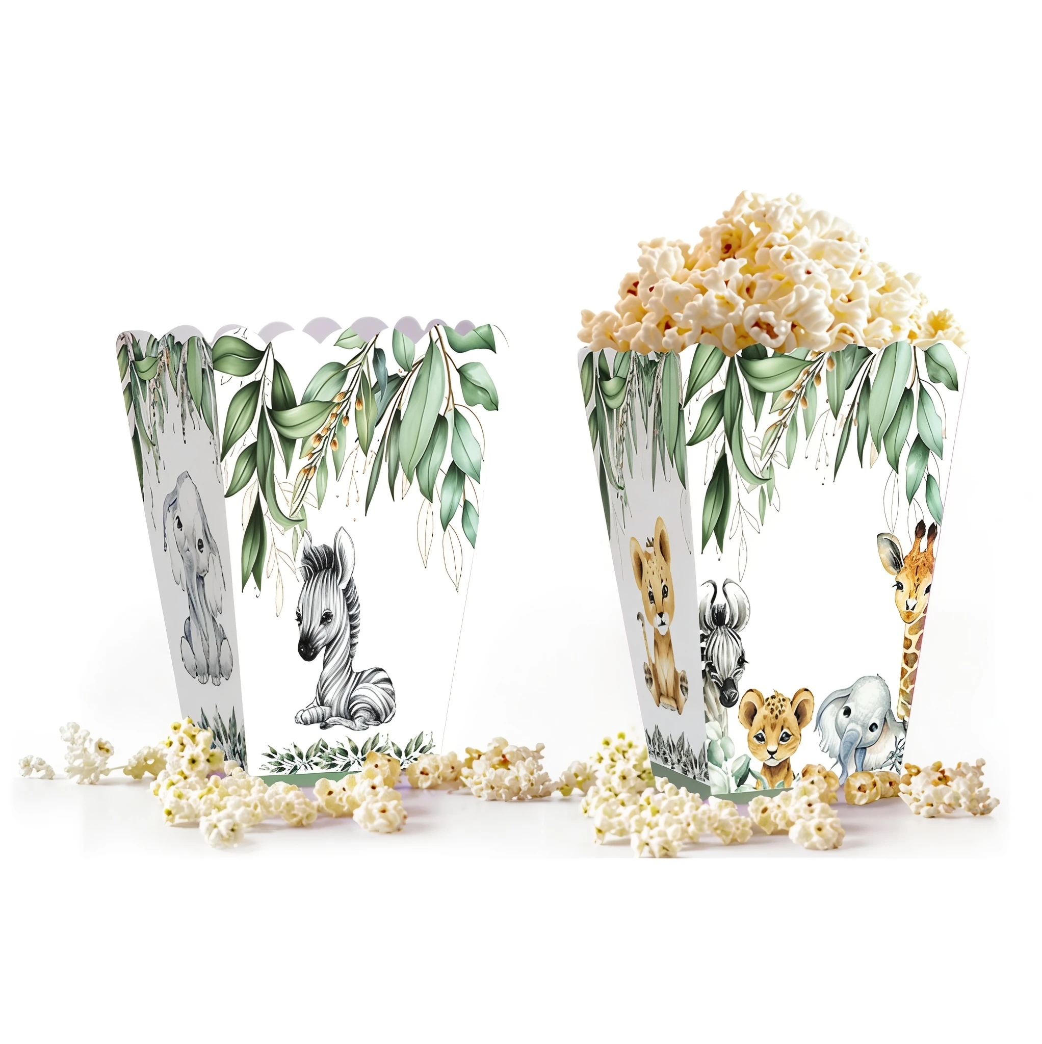 Baby Animal Mısır (Popcorn) Kutusu 10’lu – Gıda Uyumlu Karton Parti Kutusu