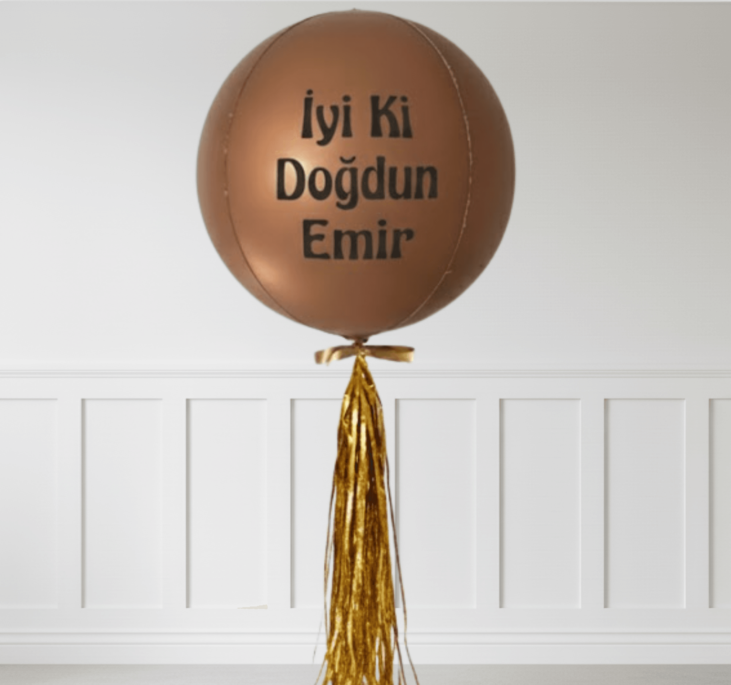 Kahverengi Orb (Küre) Folyo Balon 22” – Kişiye Özel Yazılı, Helyumlu Uyumlu