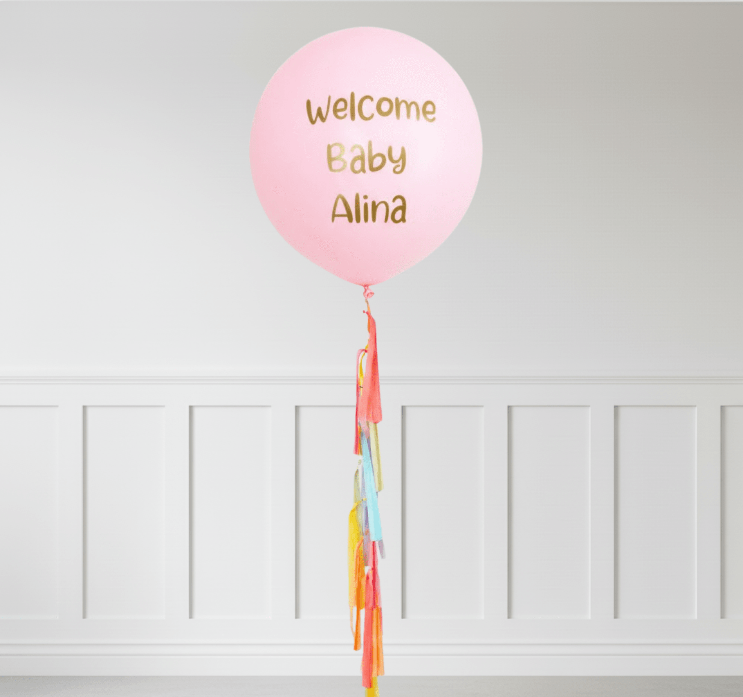 Pembe Kişiye Özel Yazılı Helyumlu Yuvarlak Lateks Balon