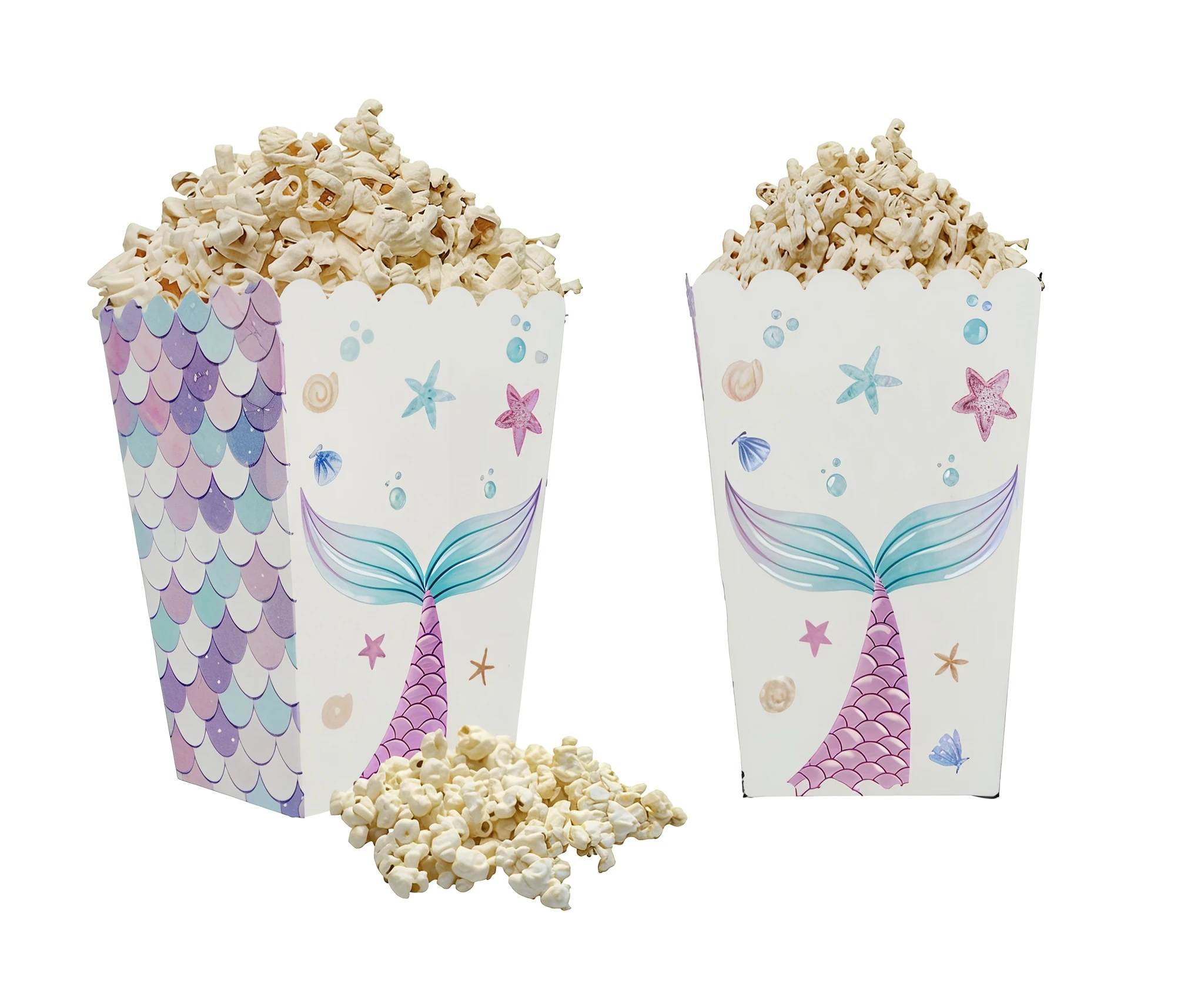 Deniz Kızı Mısır (Popcorn) Kutusu 10’lu – Gıda Uyumlu Karton Parti Kutusu