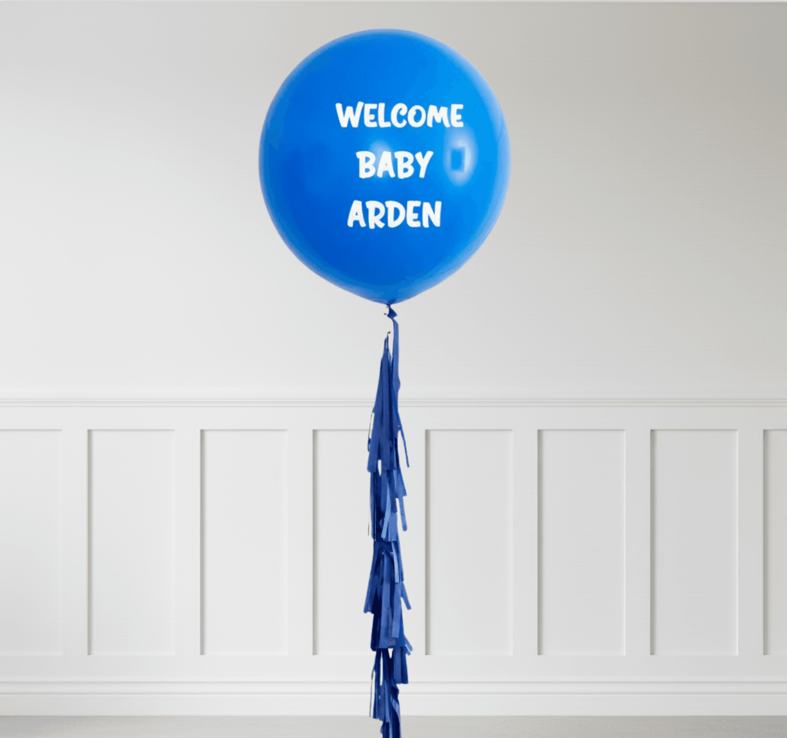 Mavi Kişiye Özel Yazılı Helyumlu Yuvarlak Lateks Balon