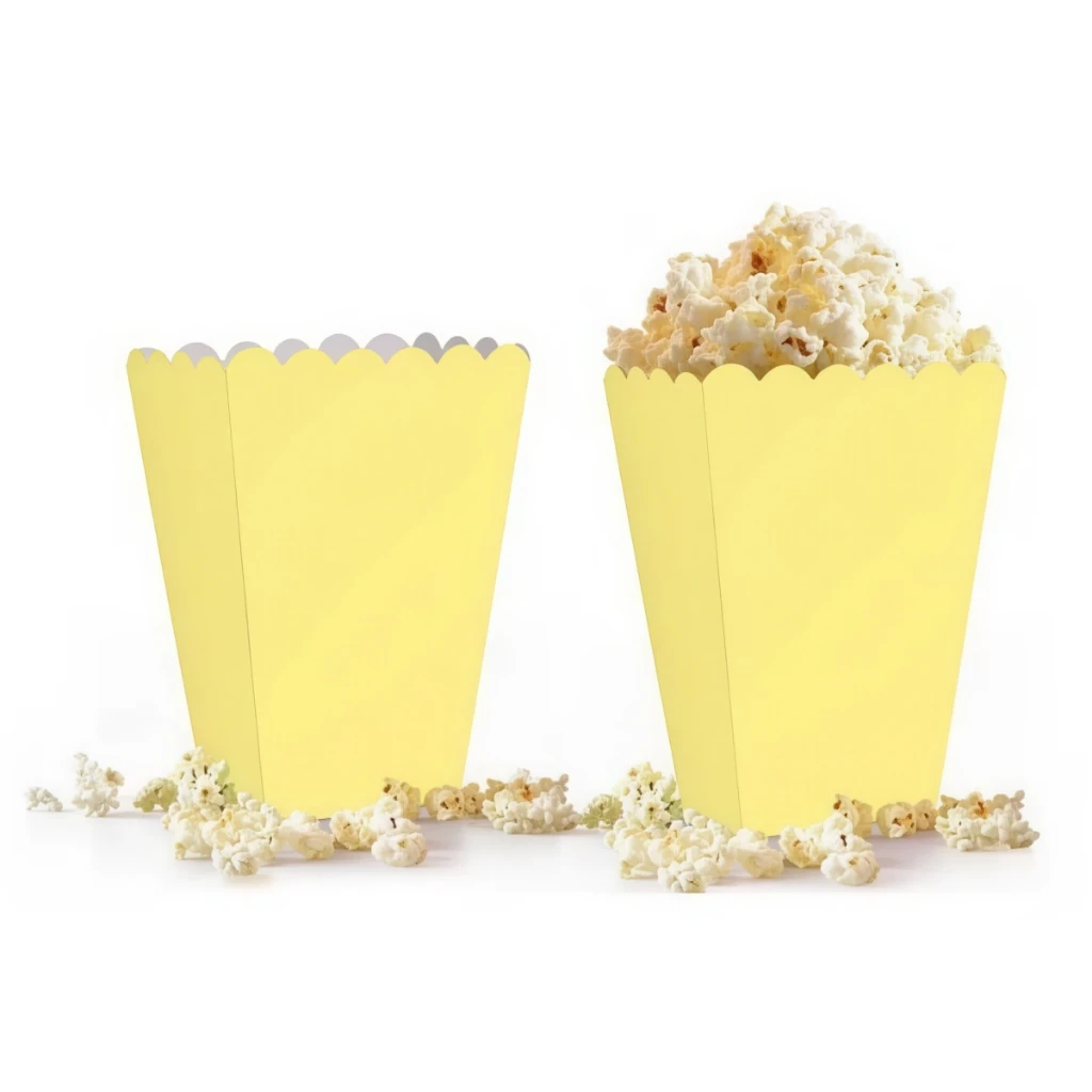 Makaron Sarı Mısır (Popcorn) Kutusu 10’lu – Gıda Uyumlu Karton Parti Kutusu