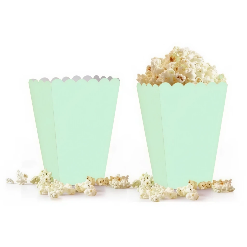 Makaron Yeşil Mısır (Popcorn) Kutusu 10’lu – Gıda Uyumlu Karton Parti Kutusu