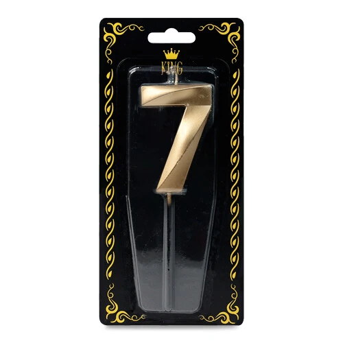 Gold '7' Rakam Mum – Doğum Günü & Yıl Dönümü Pastası İçin