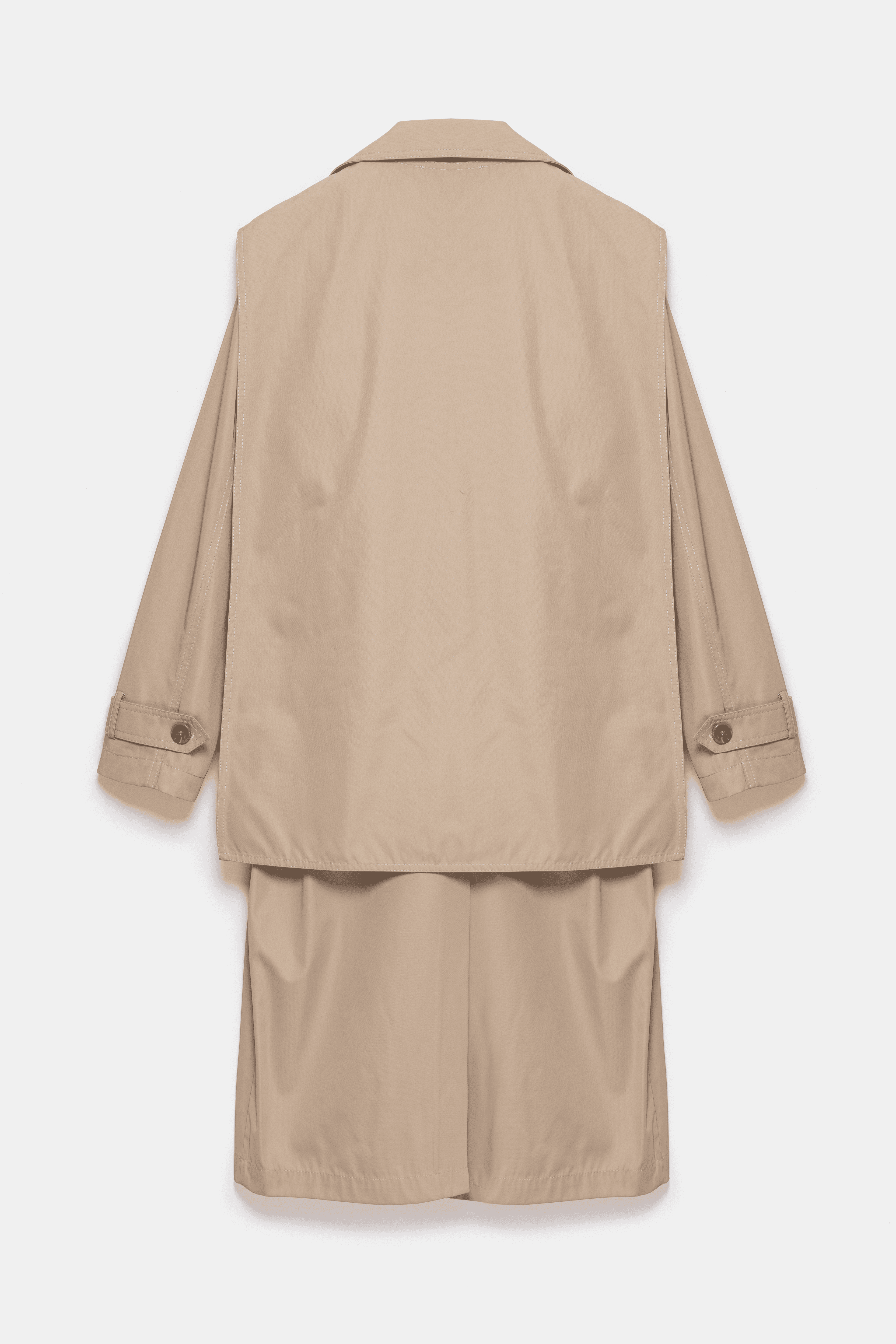 Beatrice Asymmetric Piece Trenchcoat - Light Beige