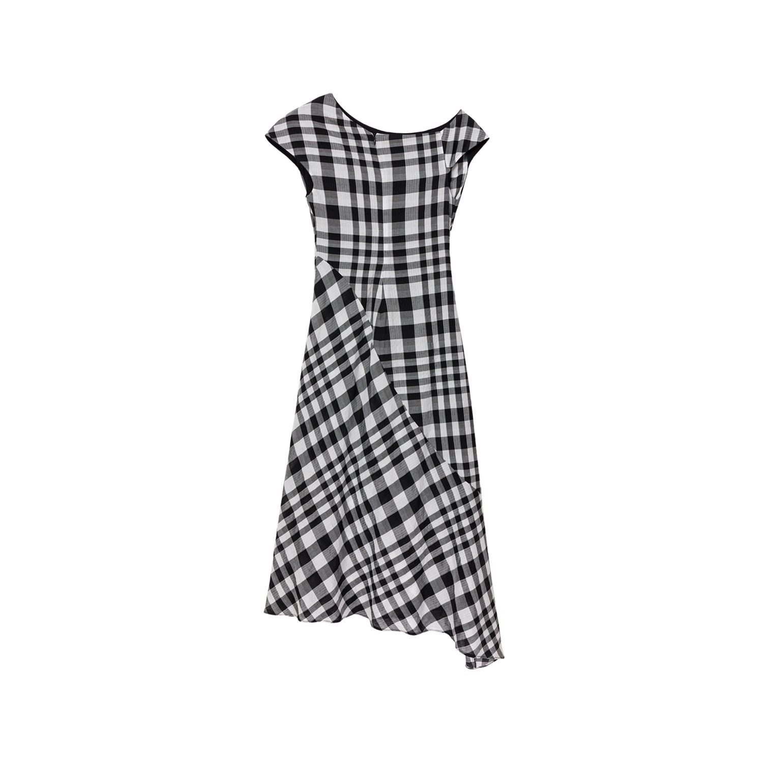 Ama Drapped Dress in  Checkered Pattern