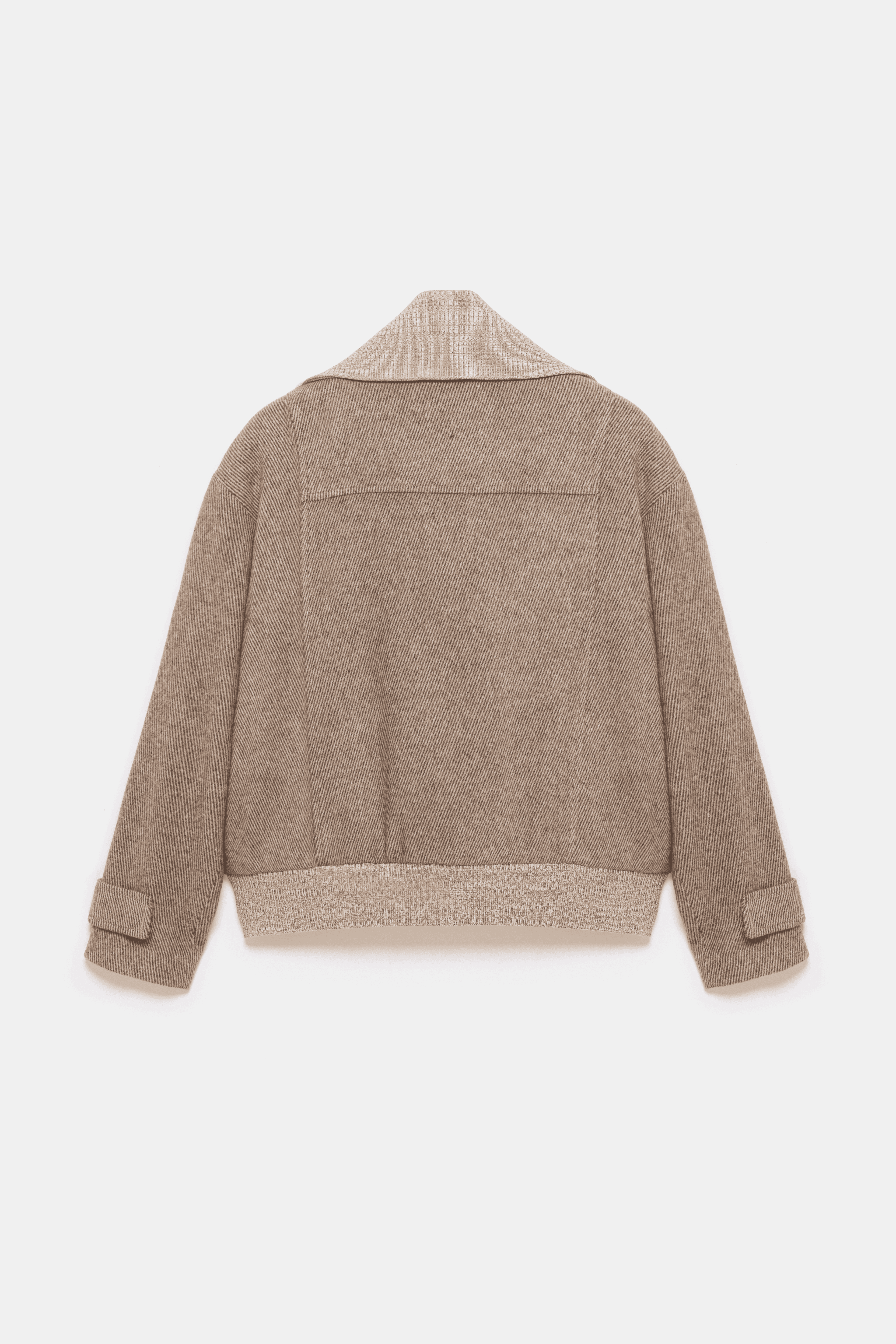 Grace Knit Collar Short Coat - Beige