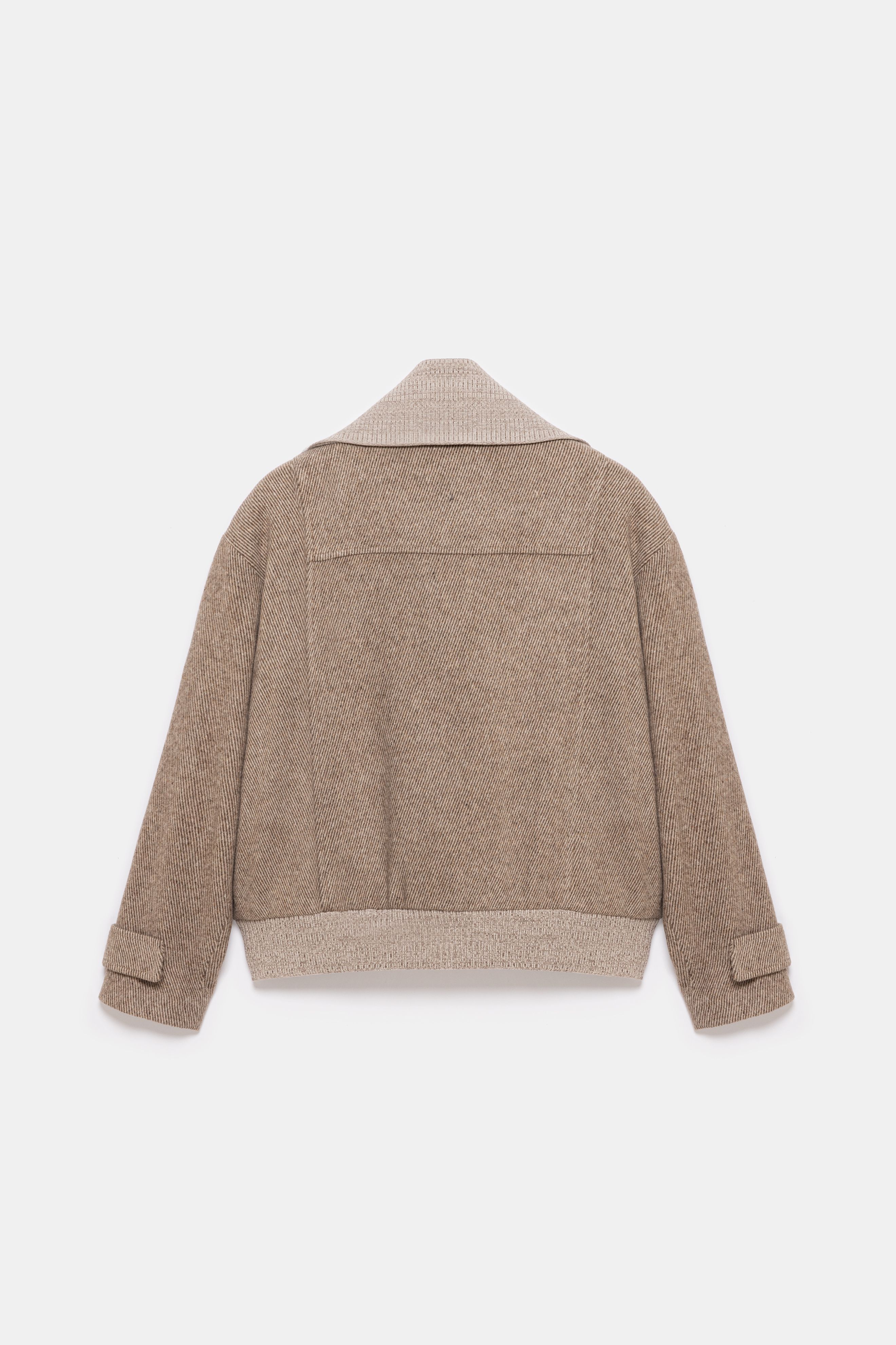 Grace Knit Collar Short Coat - Beige