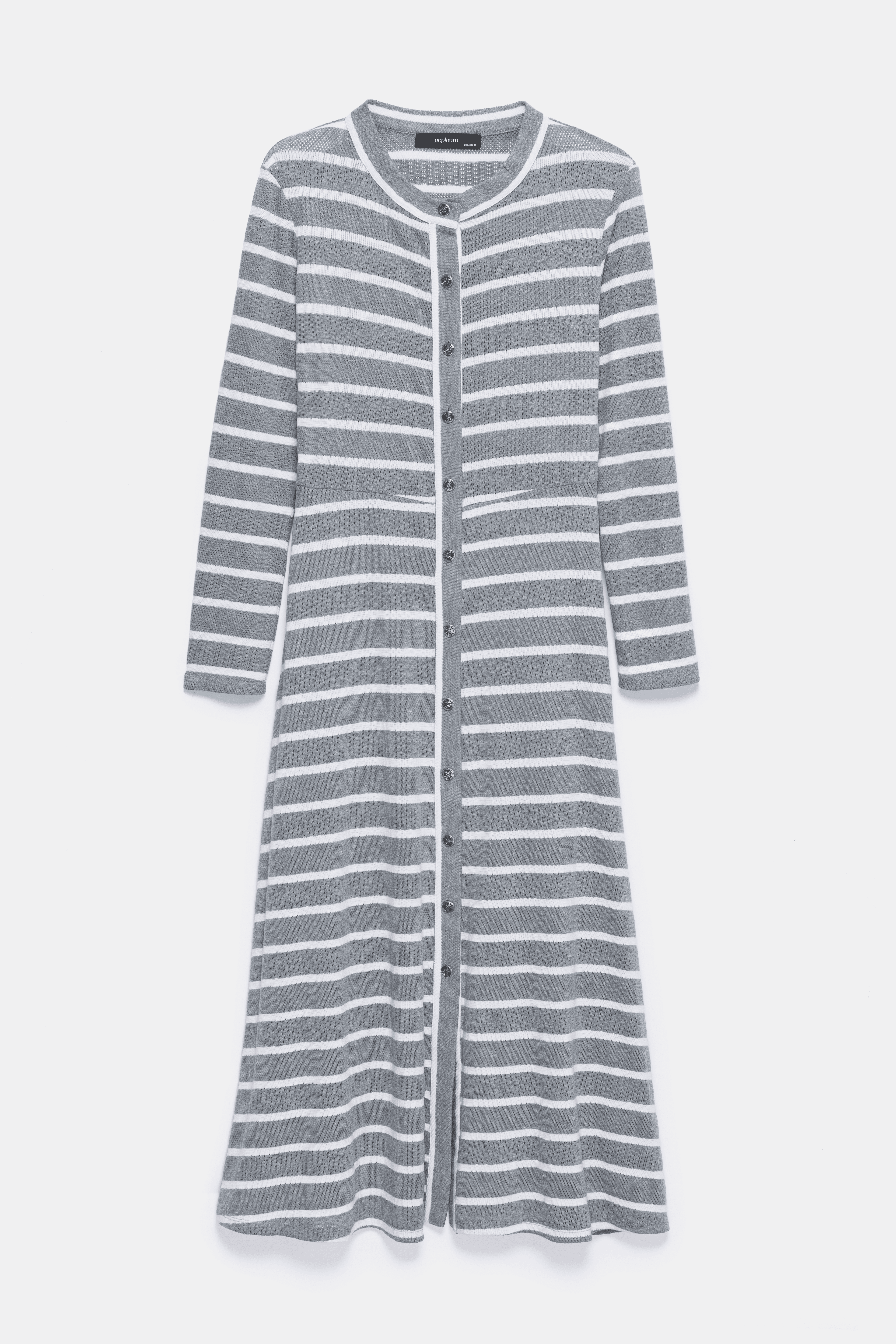 Marianne Stripe Maxi Dress - Cold Grey