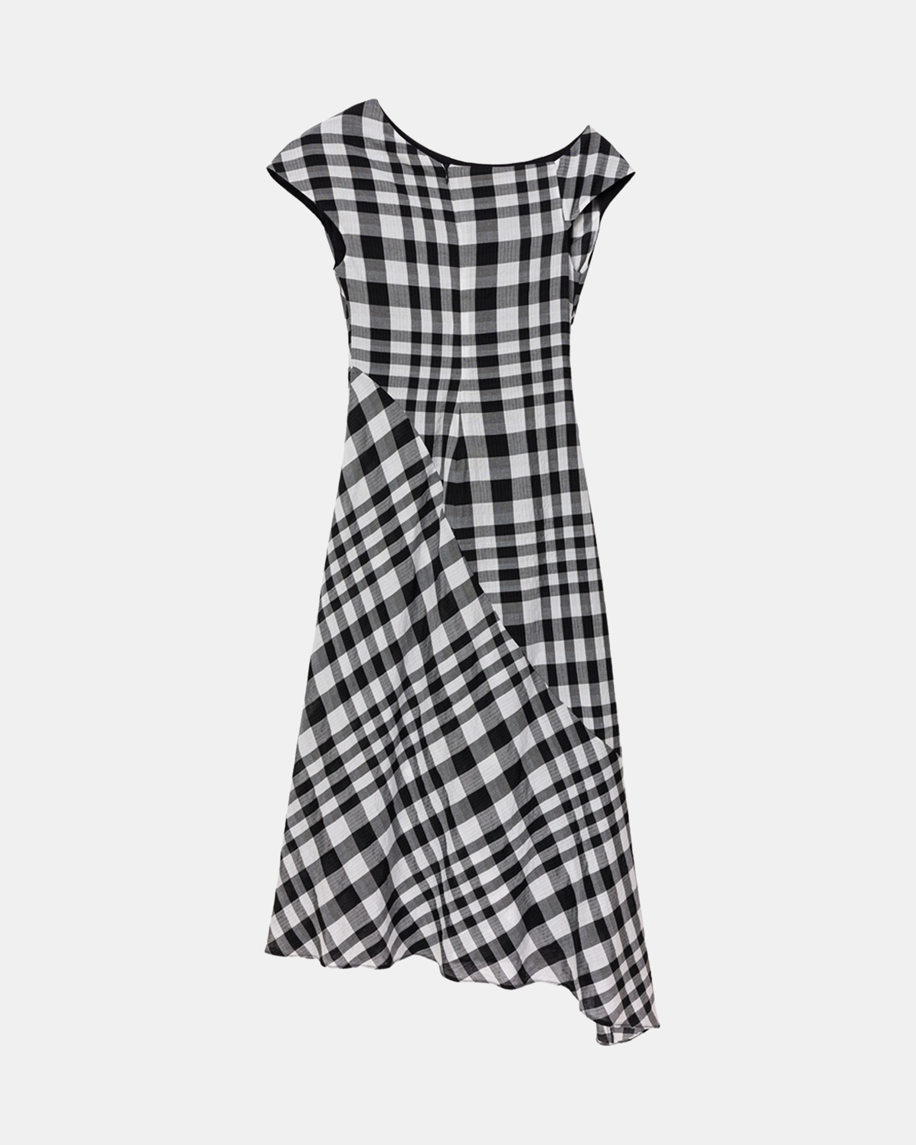 Ama Drapped Dress in  Checkered Pattern