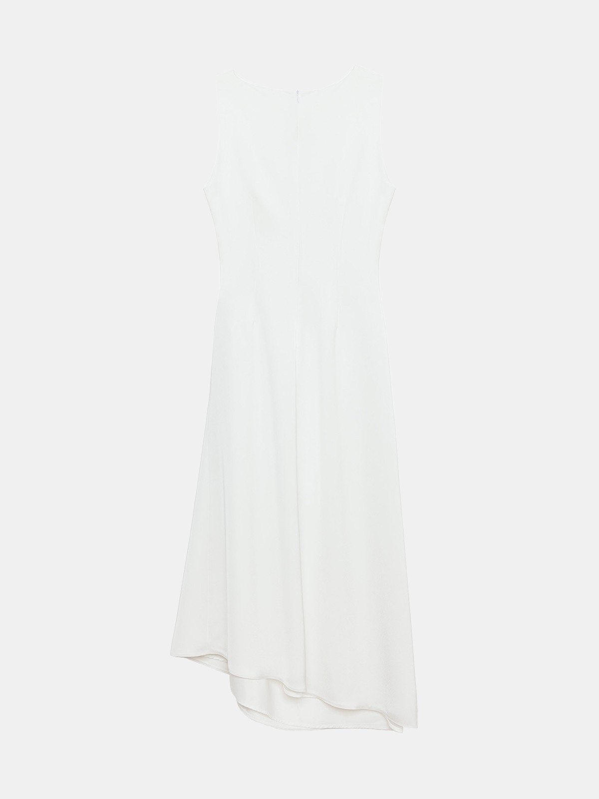 Amor Draped Sateen Dress - İnci Beyazı