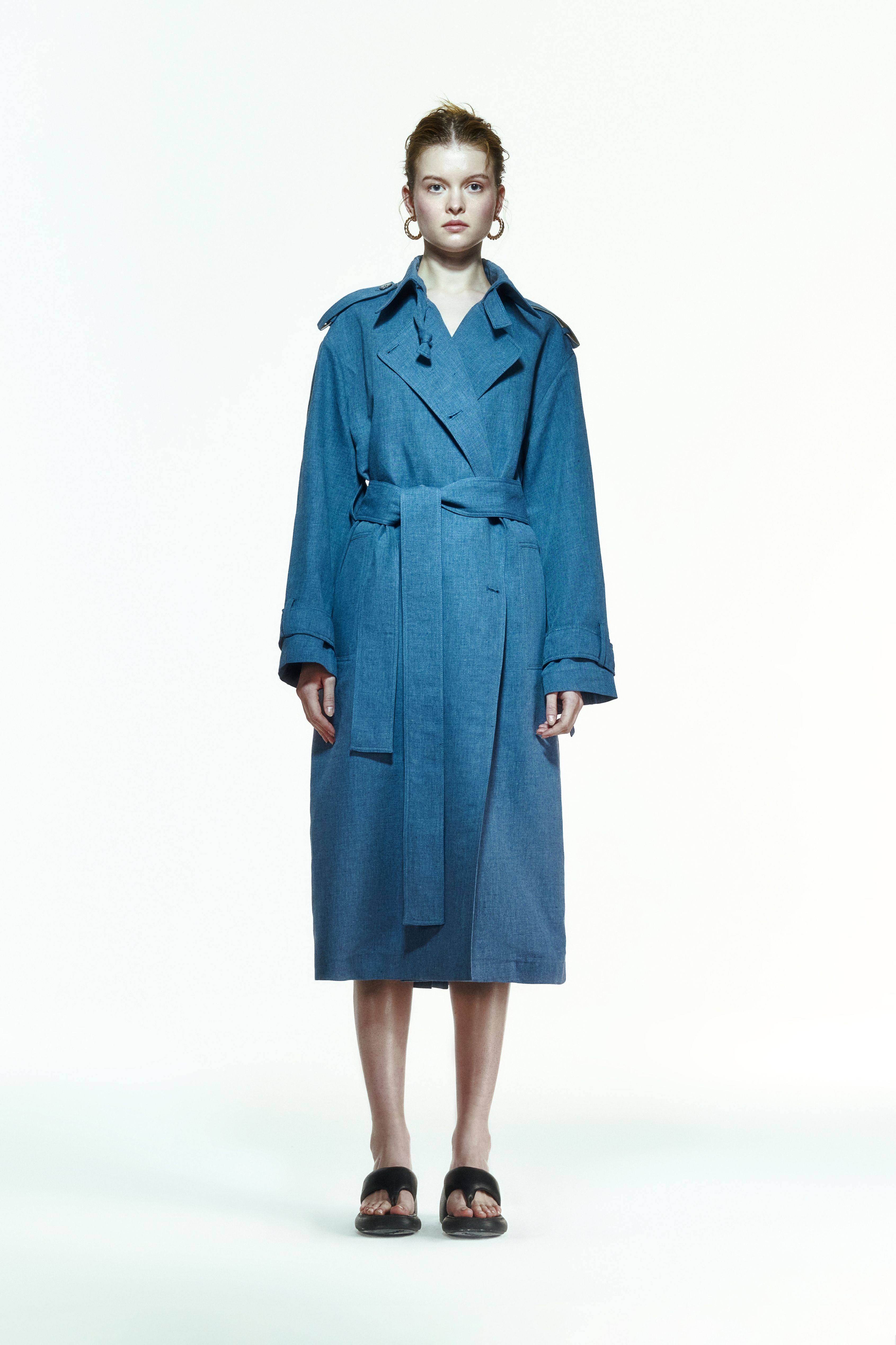 Ise Trenchcoat in Denim Blue