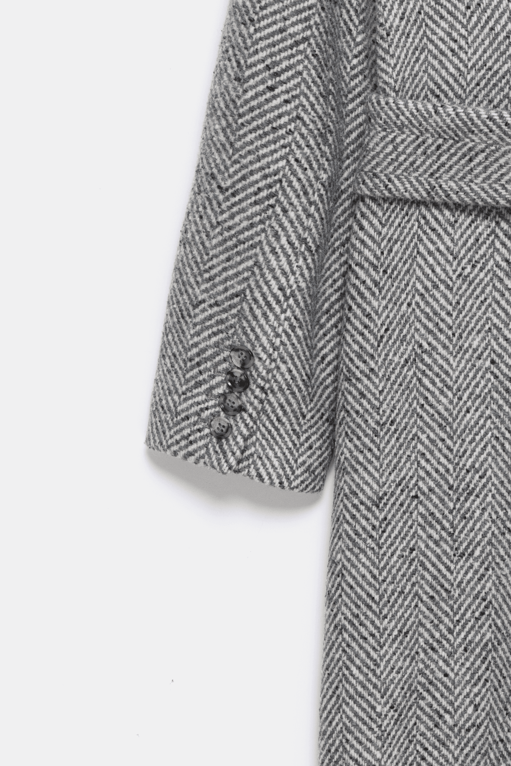 Adele Herringbone Coat - Cold Grey